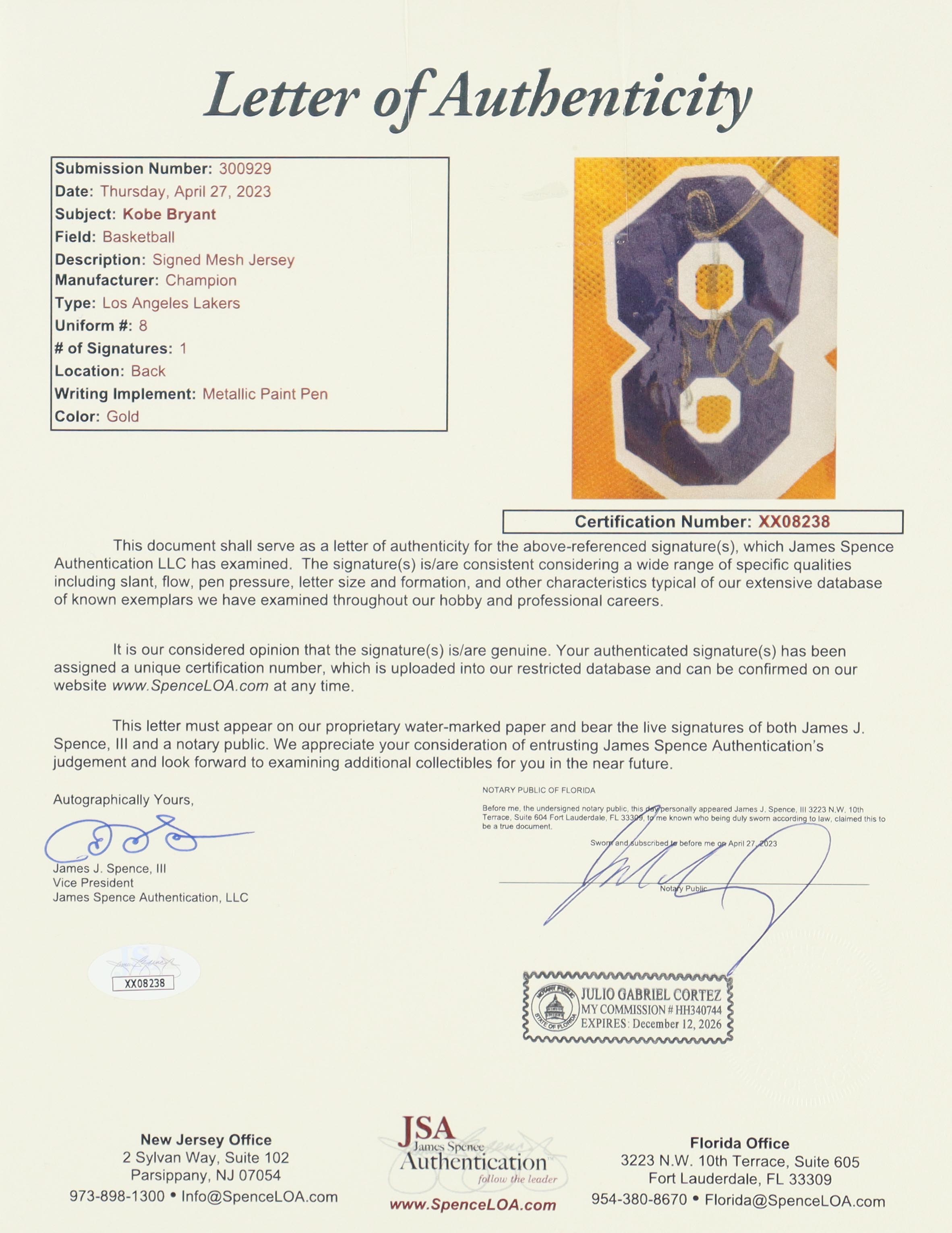 Kobe Bryant Signed Custom Framed Jersey Display (JSA) (See Description) at PristineAuction.com Kobe Bryant Signed Custom Framed Jersey Display (JSA) (See Description) at PristineAuction.com