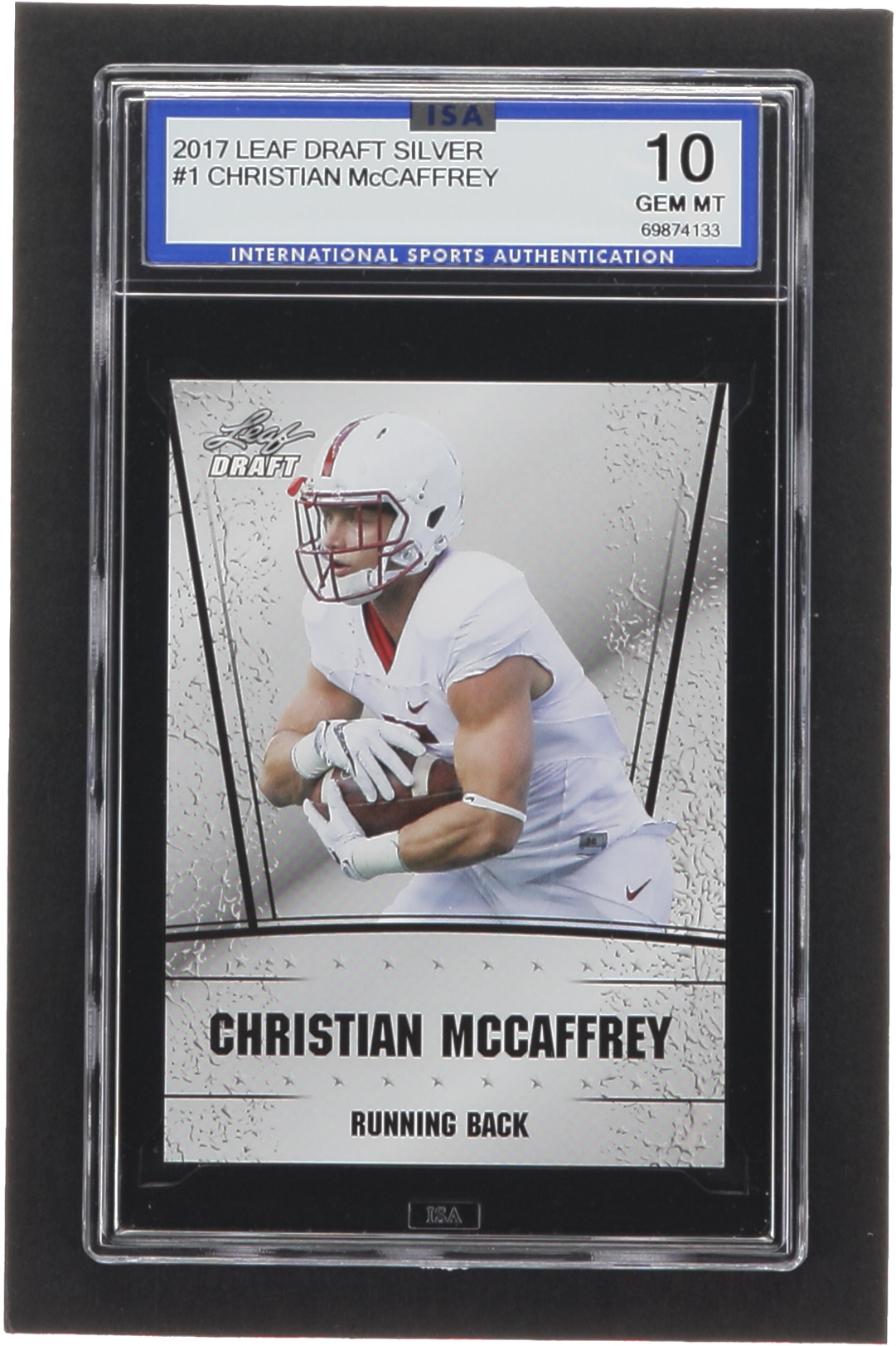 Christian McCaffrey 2017 Leaf Special Release Draft Silver #01 RC (ISA 10) at PristineAuction.com Christian McCaffrey 2017 Leaf Special Release Draft Silver #01 RC (ISA 10) at PristineAuction.com