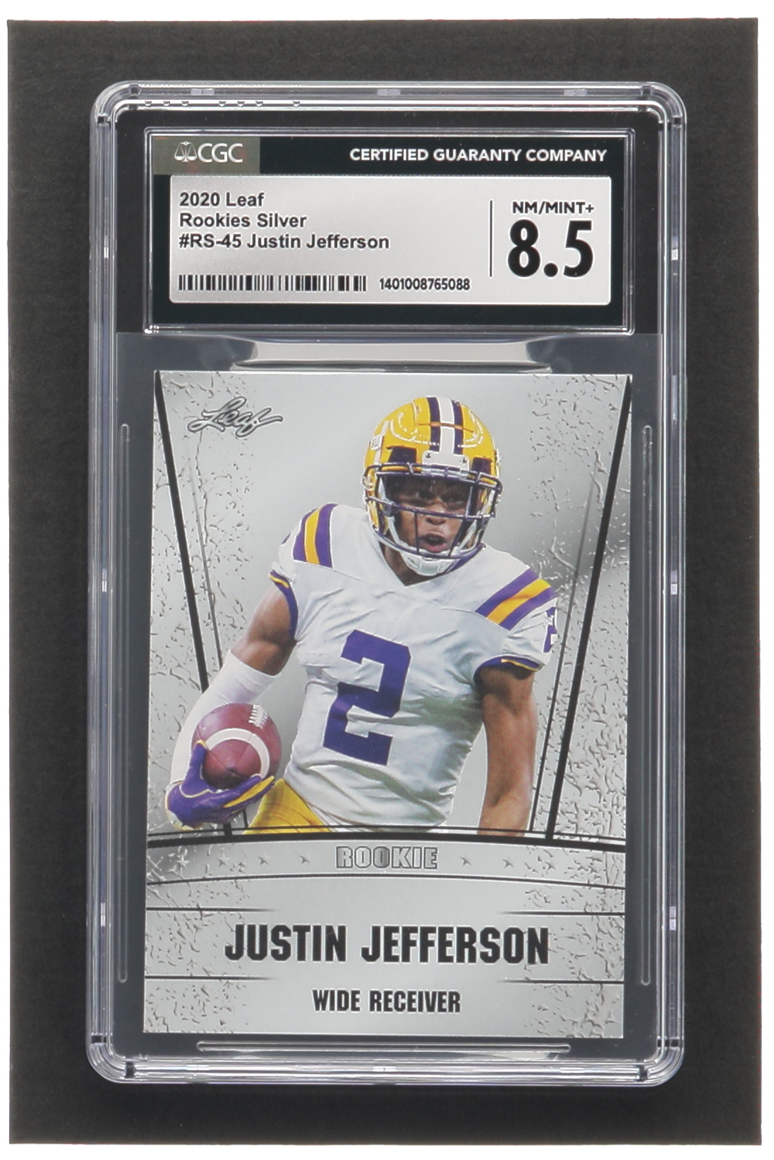 Justin Jefferson 2020 Leaf Special Release Rookie Silver #RS45 RC (CGC 8.5) at PristineAuction.com Justin Jefferson 2020 Leaf Special Release Rookie Silver #RS45 RC (CGC 8.5) at PristineAuction.com