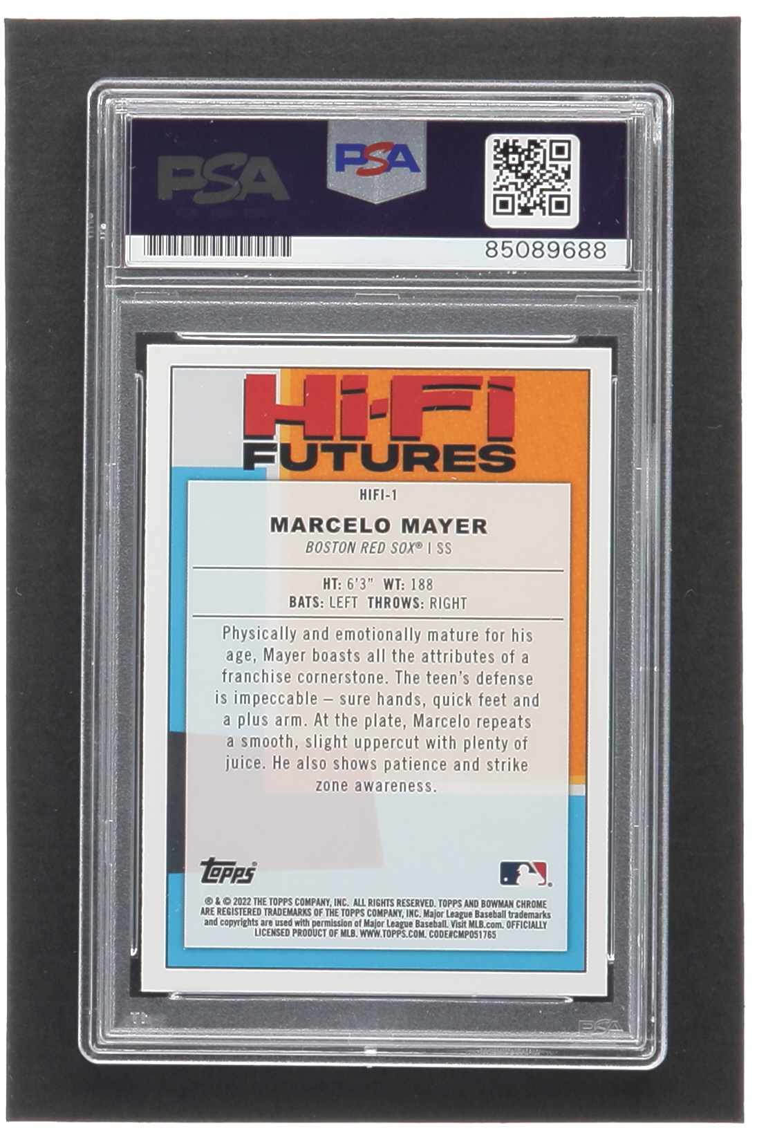 Marcelo Mayer Signed 2022 Bowman Chrome Hi-Fi Futures #HIFI1 RC (PSA | Autograph Graded PSA 10) at PristineAuction.com Marcelo Mayer Signed 2022 Bowman Chrome Hi-Fi Futures #HIFI1 RC (PSA | Autograph Graded PSA 10) at PristineAuction.com