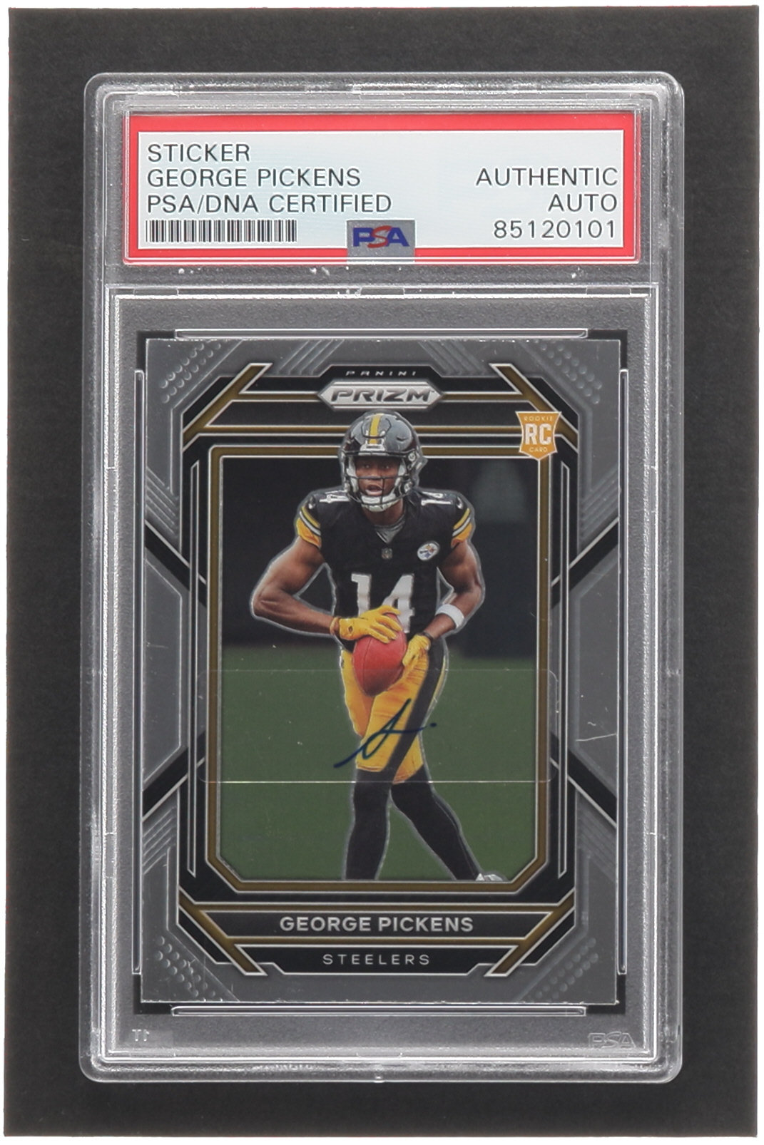 George Pickens Signed Sticker on 2022 Panini Prizm #329 RC (PSA) at PristineAuction.com George Pickens Signed Sticker on 2022 Panini Prizm #329 RC (PSA) at PristineAuction.com