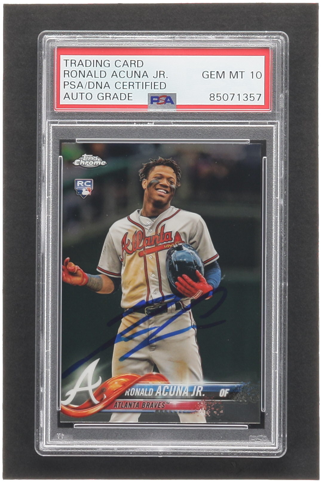 Ronald Acuna Jr. Signed 2018 Topps Chrome Update #HMT25 RC (PSA | Autograph Graded PSA 10) at PristineAuction.com Ronald Acuna Jr. Signed 2018 Topps Chrome Update #HMT25 RC (PSA | Autograph Graded PSA 10) at PristineAuction.com