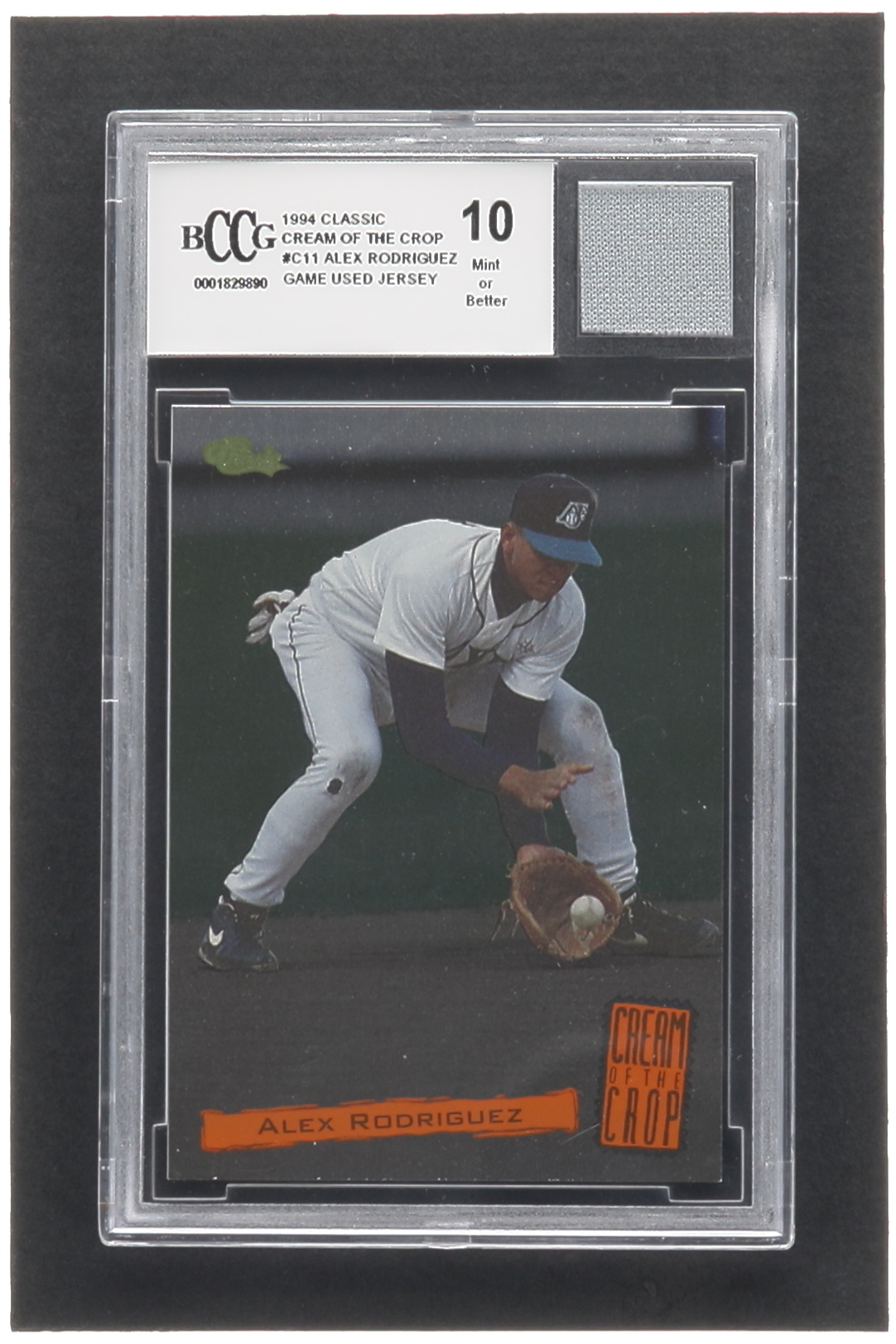 Alex Rodriguez 1994 Classic Cream of the Crop #C11 RC with Game-Used Jersey Patch (BCCG 10) at PristineAuction.com Alex Rodriguez 1994 Classic Cream of the Crop #C11 RC with Game-Used Jersey Patch (BCCG 10) at PristineAuction.com