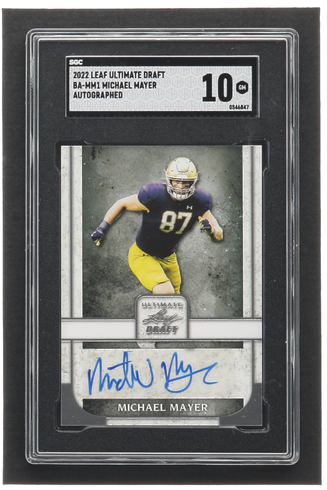 Michael Mayer 2022 Leaf Ultimate Draft #BAMM1 (SGC 10) at PristineAuction.com Michael Mayer 2022 Leaf Ultimate Draft #BAMM1 (SGC 10) at PristineAuction.com