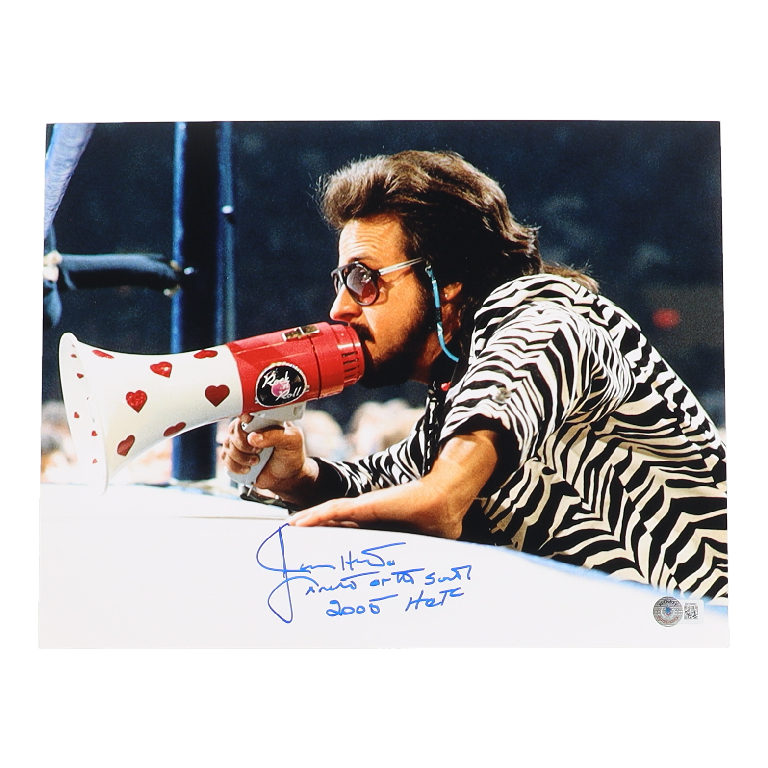 Jimmy Hart Signed WWE 11x14 Photo Inscribed "Mouth Of The South 2005 HOF" (Beckett) at PristineAuction.com Jimmy Hart Signed WWE 11x14 Photo Inscribed "Mouth Of The South 2005 HOF" (Beckett) at PristineAuction.com