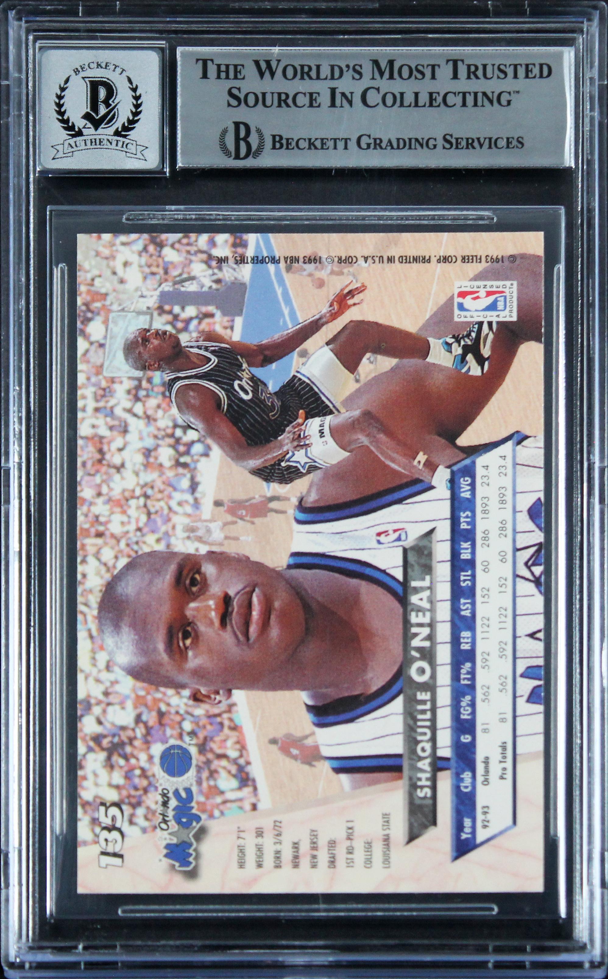 Shaquille O'Neal Signed 1993-94 Ultra #135 (BGS | Autograph Graded 10) at PristineAuction.com Shaquille O'Neal Signed 1993-94 Ultra #135 (BGS | Autograph Graded 10) at PristineAuction.com