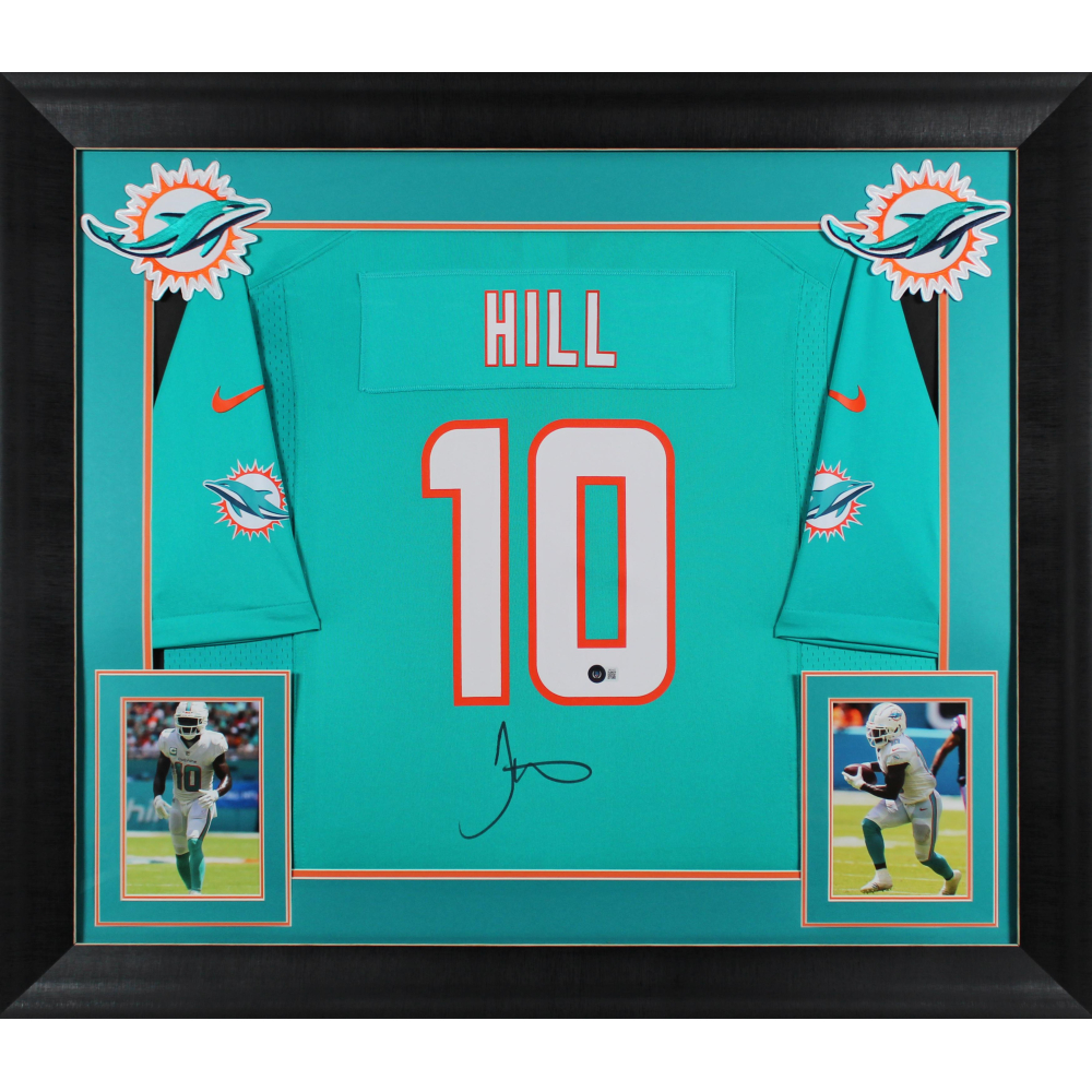 tyreek-hill-signed-dolphins-custom-framed-jersey-display-beckett