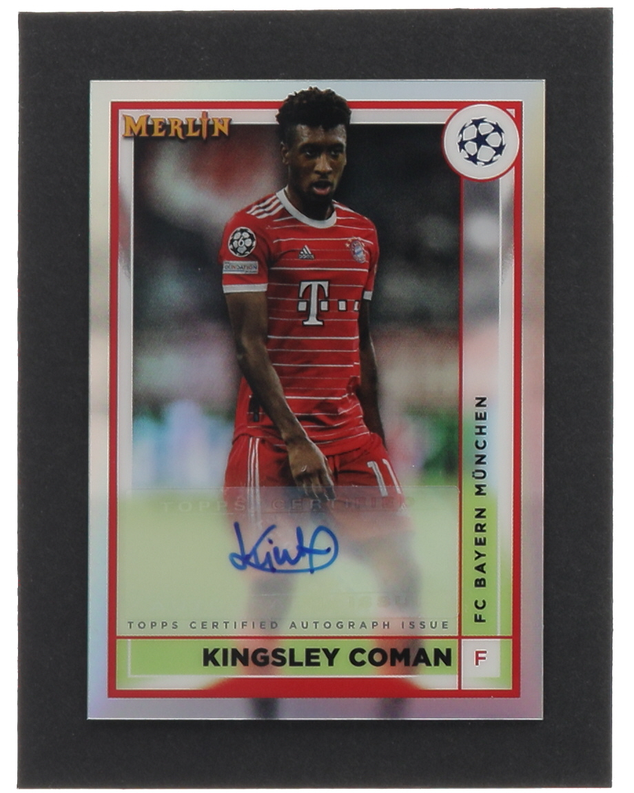 Kingsley Coman 2022-23 Topps Merlin UEFA Autographs #ACKC at PristineAuction.com Kingsley Coman 2022-23 Topps Merlin UEFA Autographs #ACKC at PristineAuction.com