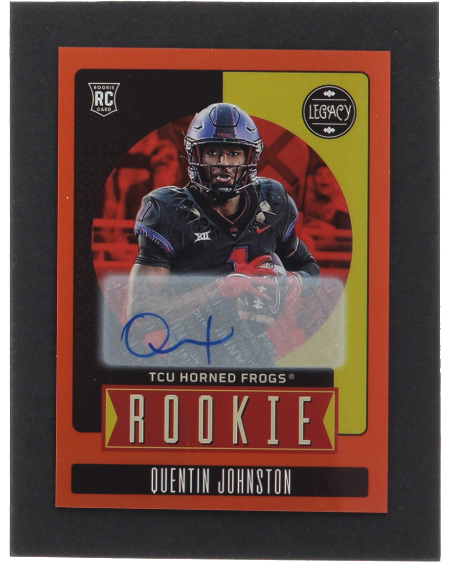 Quentin Johnston 2023 Panini Legacy Rookies Premium Penmanship Orange #163 RC #093/149 at PristineAuction.com Quentin Johnston 2023 Panini Legacy Rookies Premium Penmanship Orange #163 RC #093/149 at PristineAuction.com