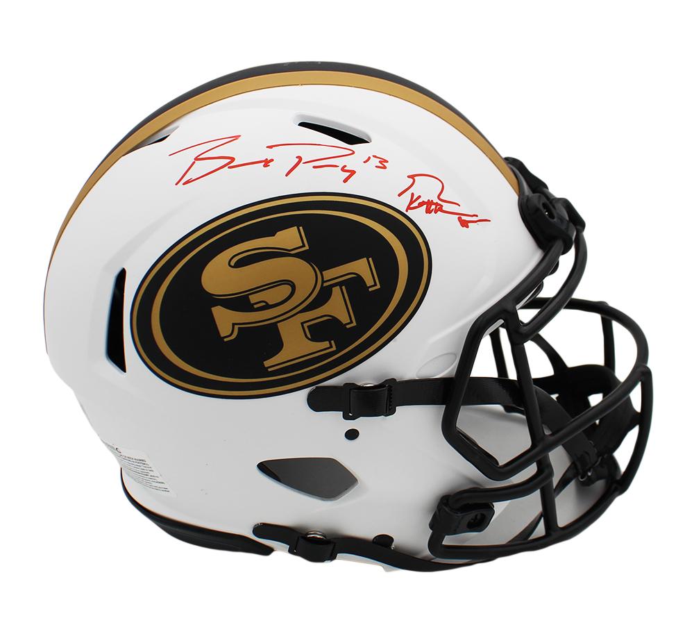 George Kittle & Brock Purdy Signed 49ers Full-Size Authentic On-Field Lunar Eclipse Alternate Speed Helmet (Fanatics) at PristineAuction.com George Kittle & Brock Purdy Signed 49ers Full-Size Authentic On-Field Lunar Eclipse Alternate Speed Helmet (Fanatics) at PristineAuction.com