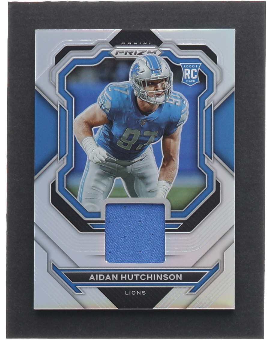 Aidan Hutchinson 2022 Panini Prizm Premier Jerseys #16 RC at PristineAuction.com Aidan Hutchinson 2022 Panini Prizm Premier Jerseys #16 RC at PristineAuction.com