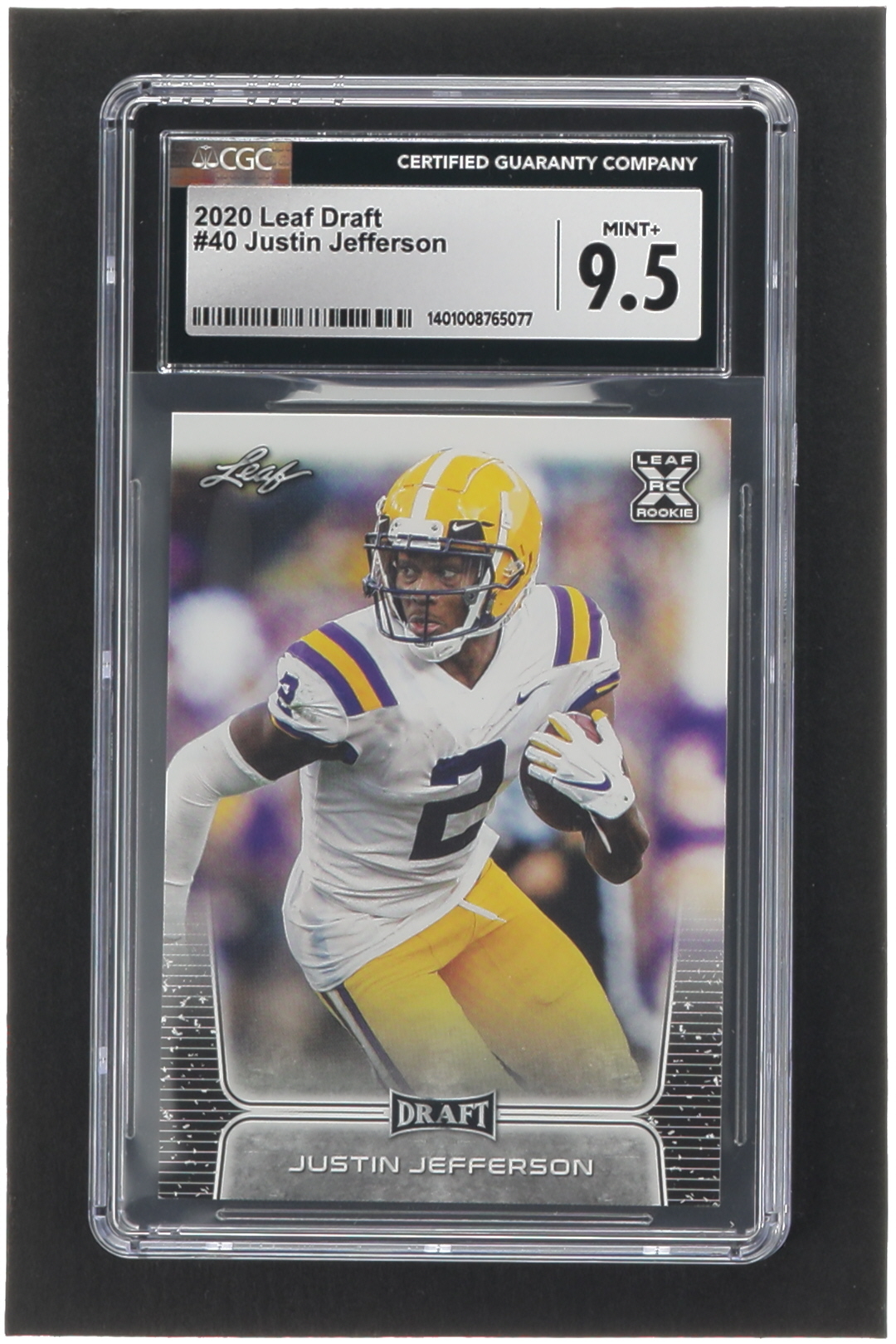 Justin Jefferson 2020 Leaf Draft #40 RC (CGC 9.5) at PristineAuction.com Justin Jefferson 2020 Leaf Draft #40 RC (CGC 9.5) at PristineAuction.com