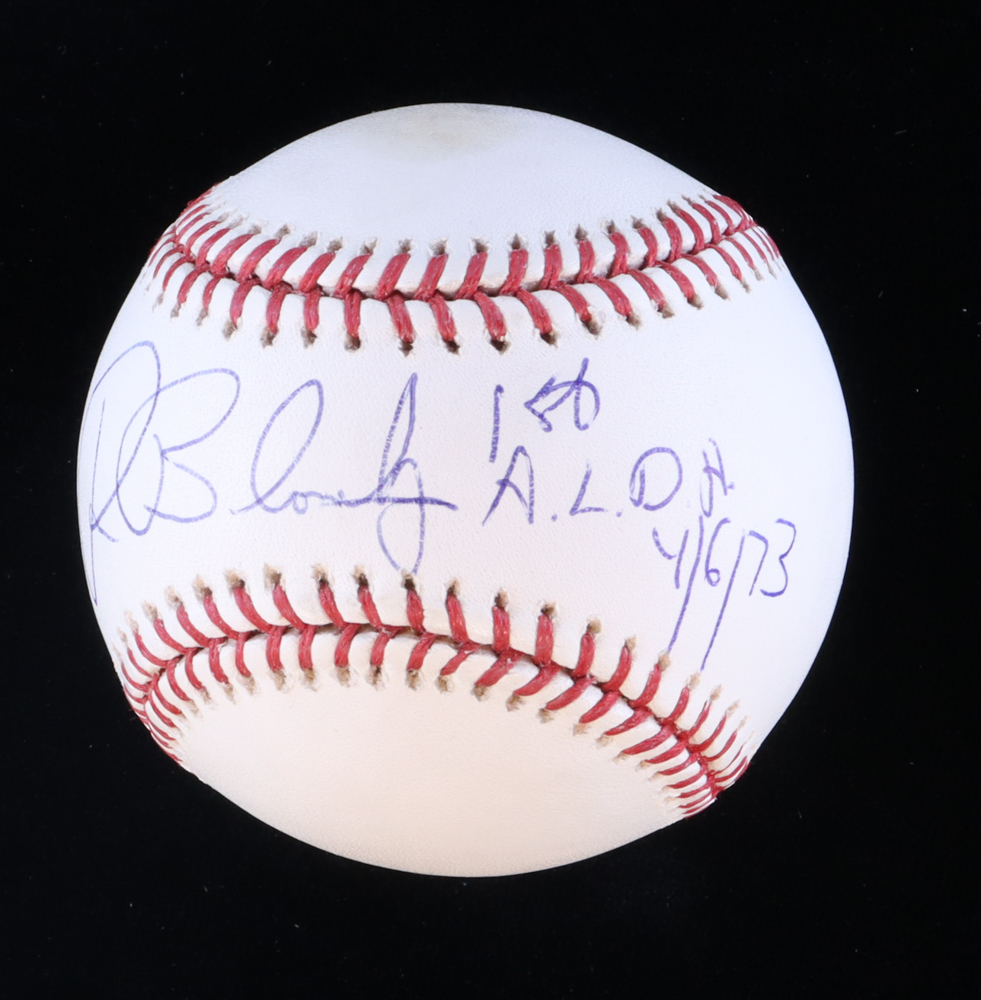 Ron Blomberg Signed OML Baseball Inscribed "1st A.L. DH 4/6/73" (JSA) at PristineAuction.com Ron Blomberg Signed OML Baseball Inscribed "1st A.L. DH 4/6/73" (JSA) at PristineAuction.com
