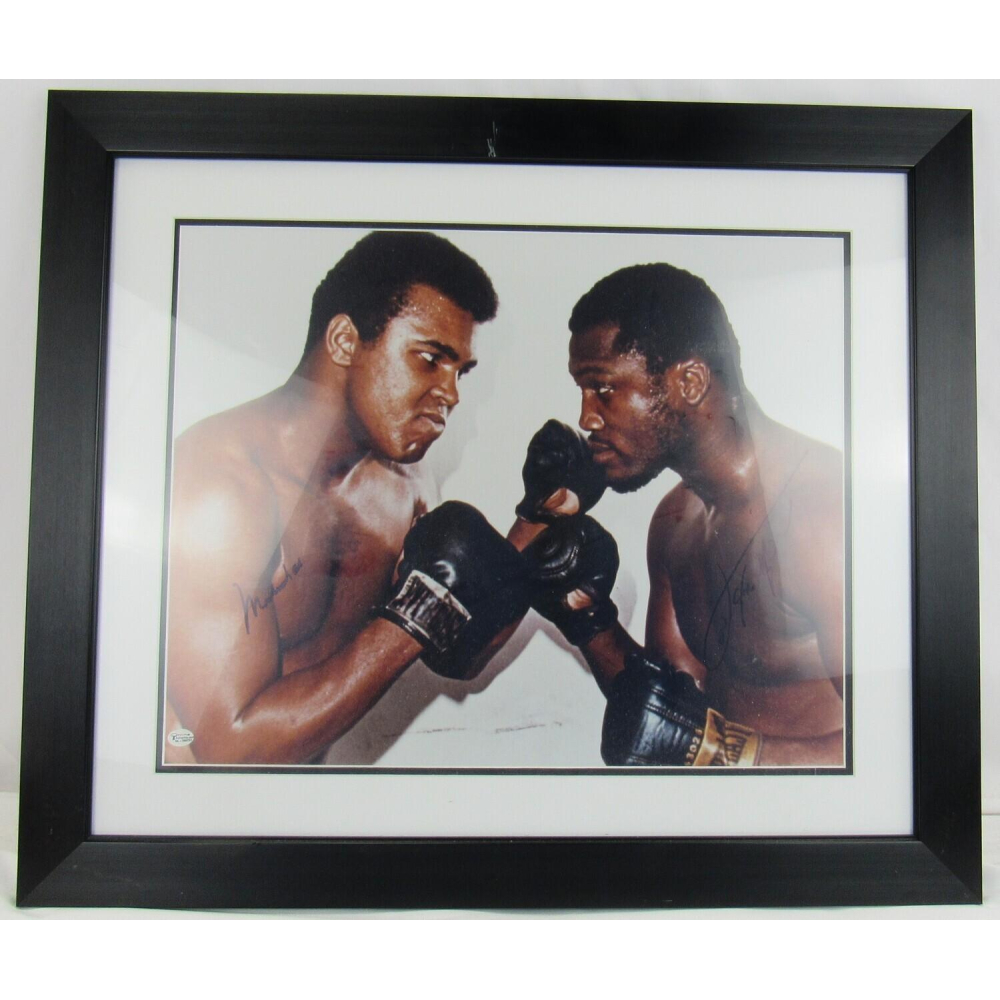 Muhammad Ali & Joe Frazier Signed Custom Framed Photo (Steiner ...