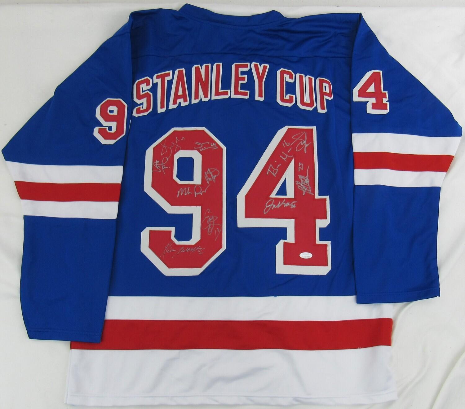 1994 Stanley Cup Champions Jersey Team-Signed by (11) with Mike Richter, Glenn Anderson, Adam Graves, Alexei Kovalev (JSA) at PristineAuction.com 1994 Stanley Cup Champions Jersey Team-Signed by (11) with Mike Richter, Glenn Anderson, Adam Graves, Alexei Kovalev (JSA) at PristineAuction.com