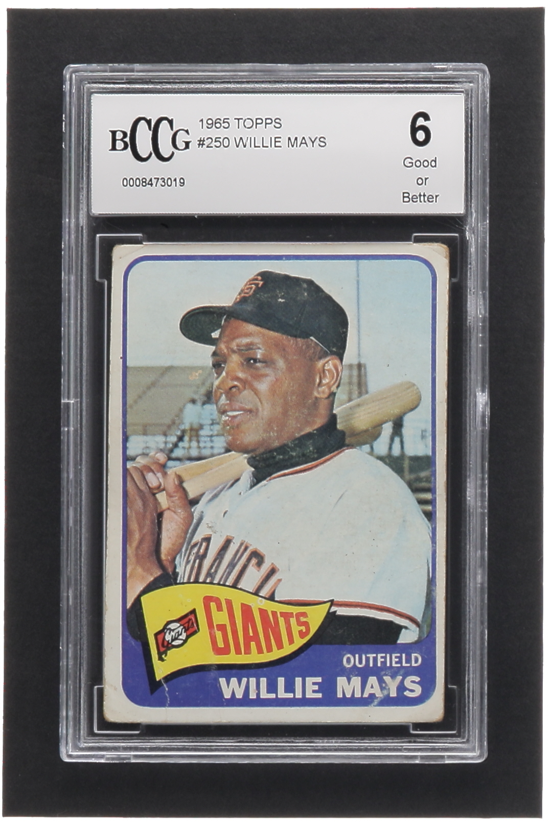 Willie Mays 1965 Topps #250 (BCCG 6) at PristineAuction.com Willie Mays 1965 Topps #250 (BCCG 6) at PristineAuction.com