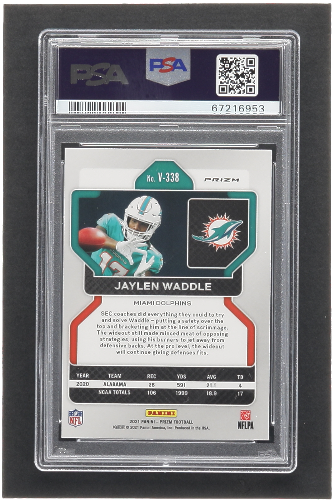 Jaylen Waddle 2021 Panini Prizm Prizms Silver #338 RC (PSA 9) at PristineAuction.com Jaylen Waddle 2021 Panini Prizm Prizms Silver #338 RC (PSA 9) at PristineAuction.com