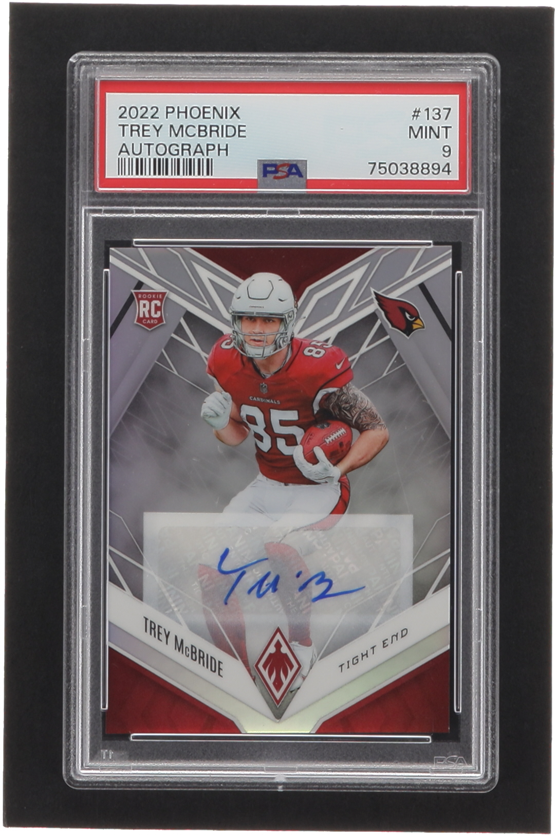 Trey McBride 2022 Panini Phoenix Autographs #137 RC (PSA 9) at PristineAuction.com Trey McBride 2022 Panini Phoenix Autographs #137 RC (PSA 9) at PristineAuction.com