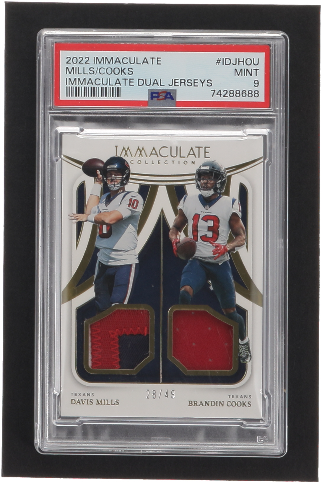 Brandin Cooks / Davis Mills 2022 Immaculate Collection Immaculate Dual Jerseys #17 #28/49 (PSA 9) at PristineAuction.com Brandin Cooks / Davis Mills 2022 Immaculate Collection Immaculate Dual Jerseys #17 #28/49 (PSA 9) at PristineAuction.com