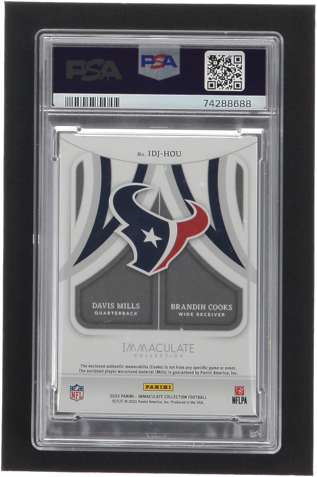 Brandin Cooks / Davis Mills 2022 Immaculate Collection Immaculate Dual Jerseys #17 #28/49 (PSA 9) at PristineAuction.com Brandin Cooks / Davis Mills 2022 Immaculate Collection Immaculate Dual Jerseys #17 #28/49 (PSA 9) at PristineAuction.com
