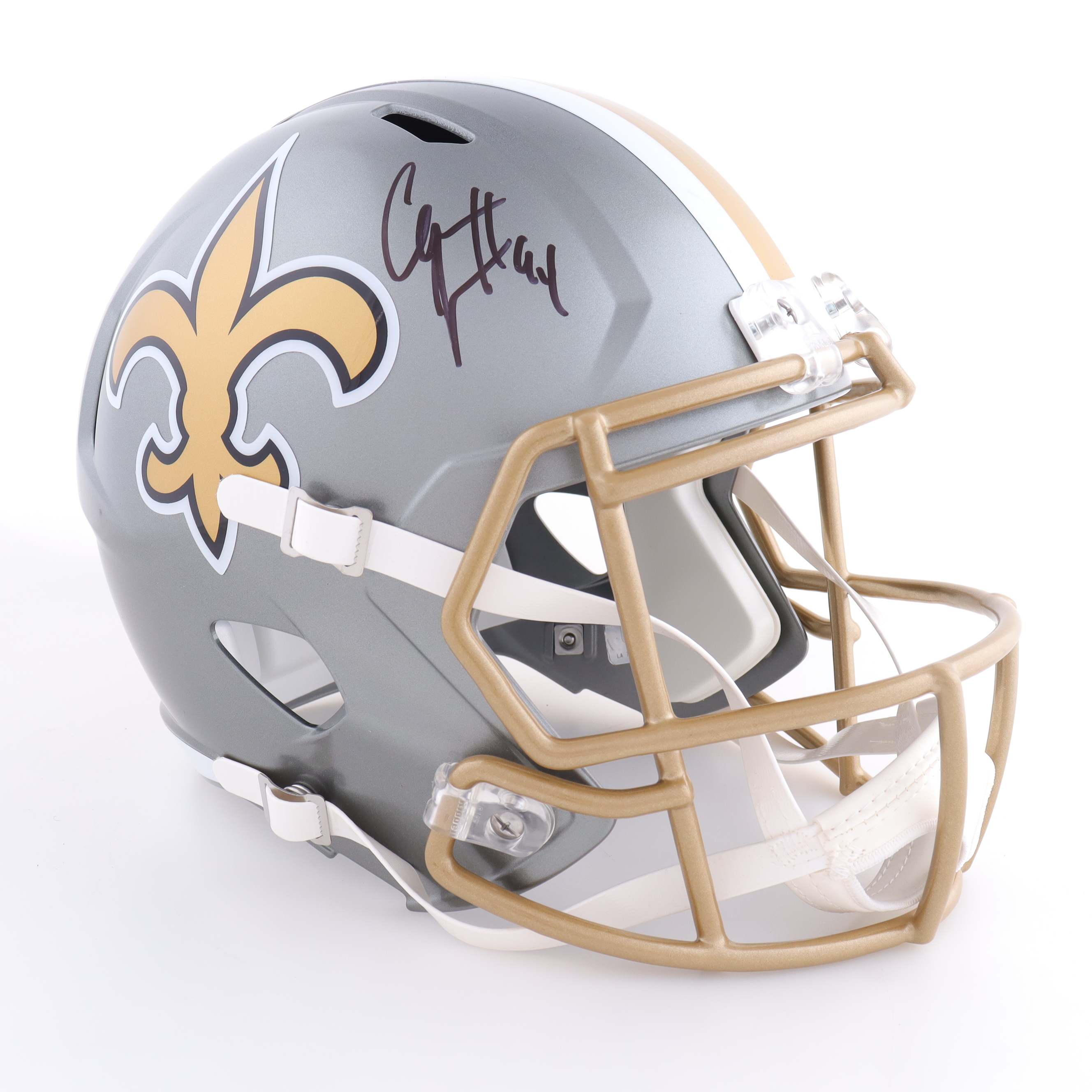Cameron Jordan Signed Saints Full Size Flash Alternate Speed Helmet (OKAuthentics) at PristineAuction.com Cameron Jordan Signed Saints Full Size Flash Alternate Speed Helmet (OKAuthentics) at PristineAuction.com