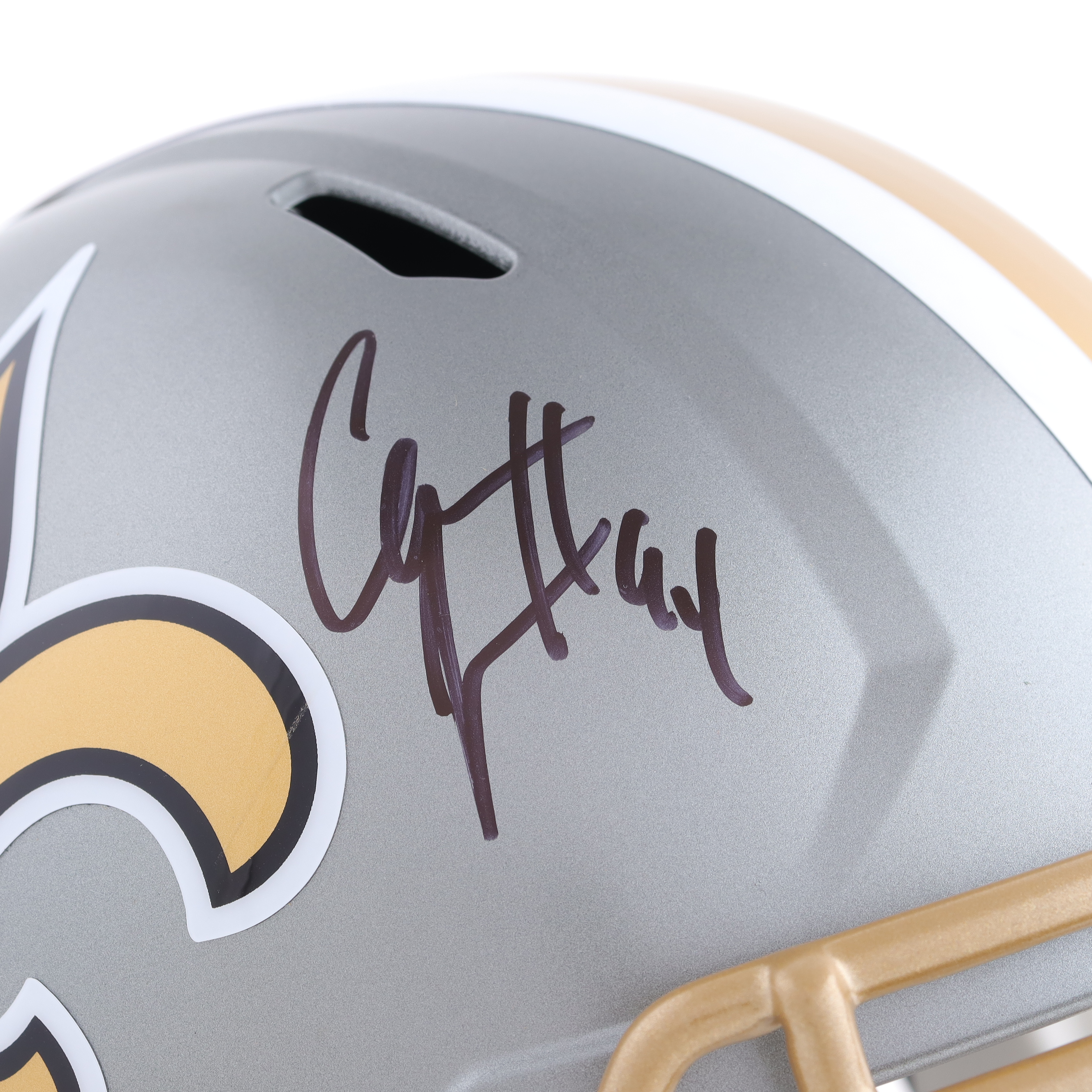 Cameron Jordan Signed Saints Full Size Flash Alternate Speed Helmet (OKAuthentics) at PristineAuction.com Cameron Jordan Signed Saints Full Size Flash Alternate Speed Helmet (OKAuthentics) at PristineAuction.com
