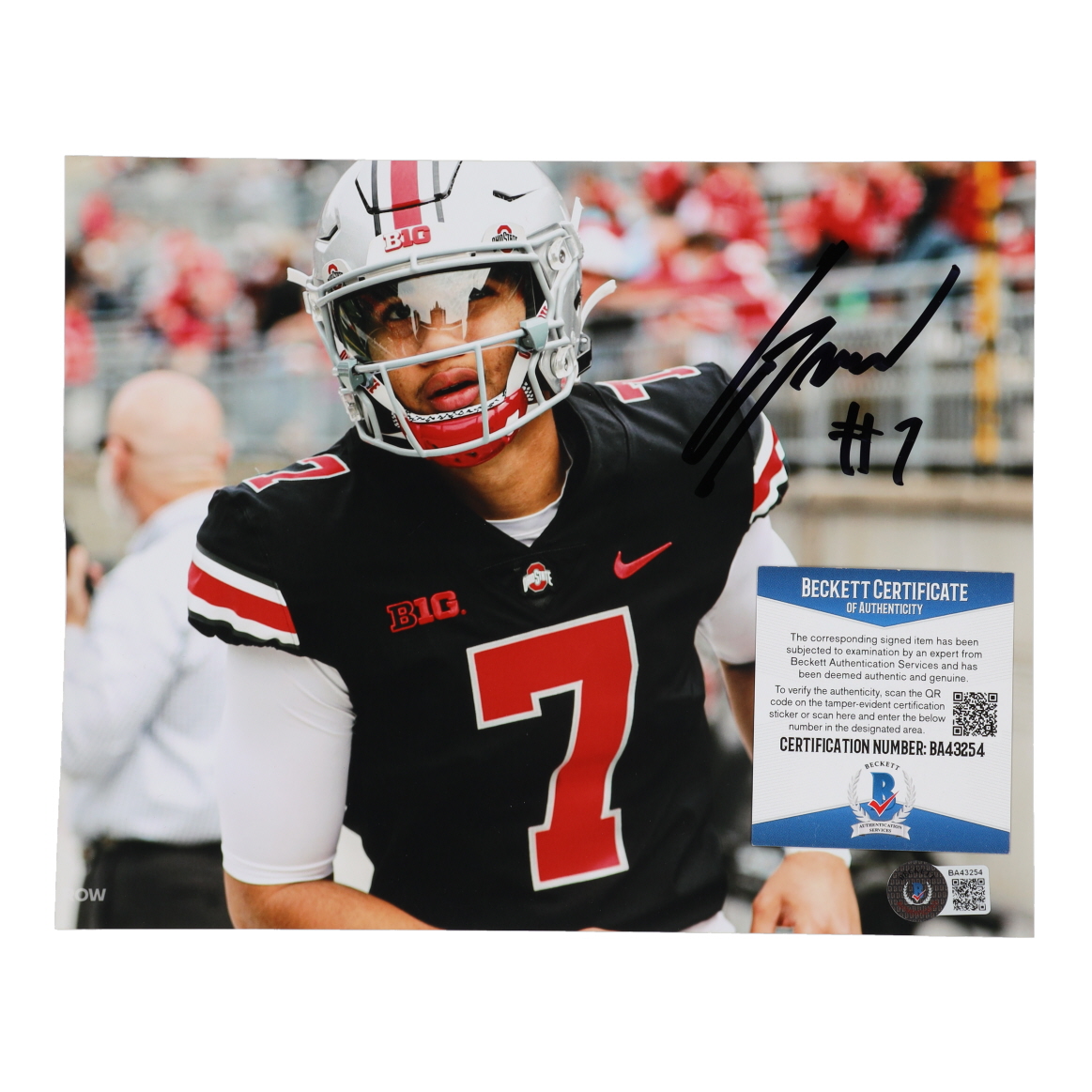 CJ Stroud Signed Ohio State Buckeyes 8x10 Photo (Beckett) at PristineAuction.com CJ Stroud Signed Ohio State Buckeyes 8x10 Photo (Beckett) at PristineAuction.com