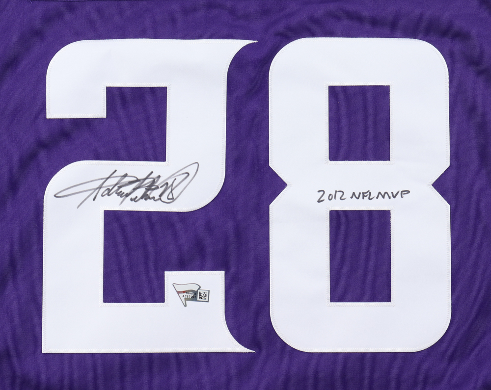 Adrian Peterson Signed Vikings Jersey Inscribed "2012 NFL MVP" (Fanatics) at PristineAuction.com Adrian Peterson Signed Vikings Jersey Inscribed "2012 NFL MVP" (Fanatics) at PristineAuction.com