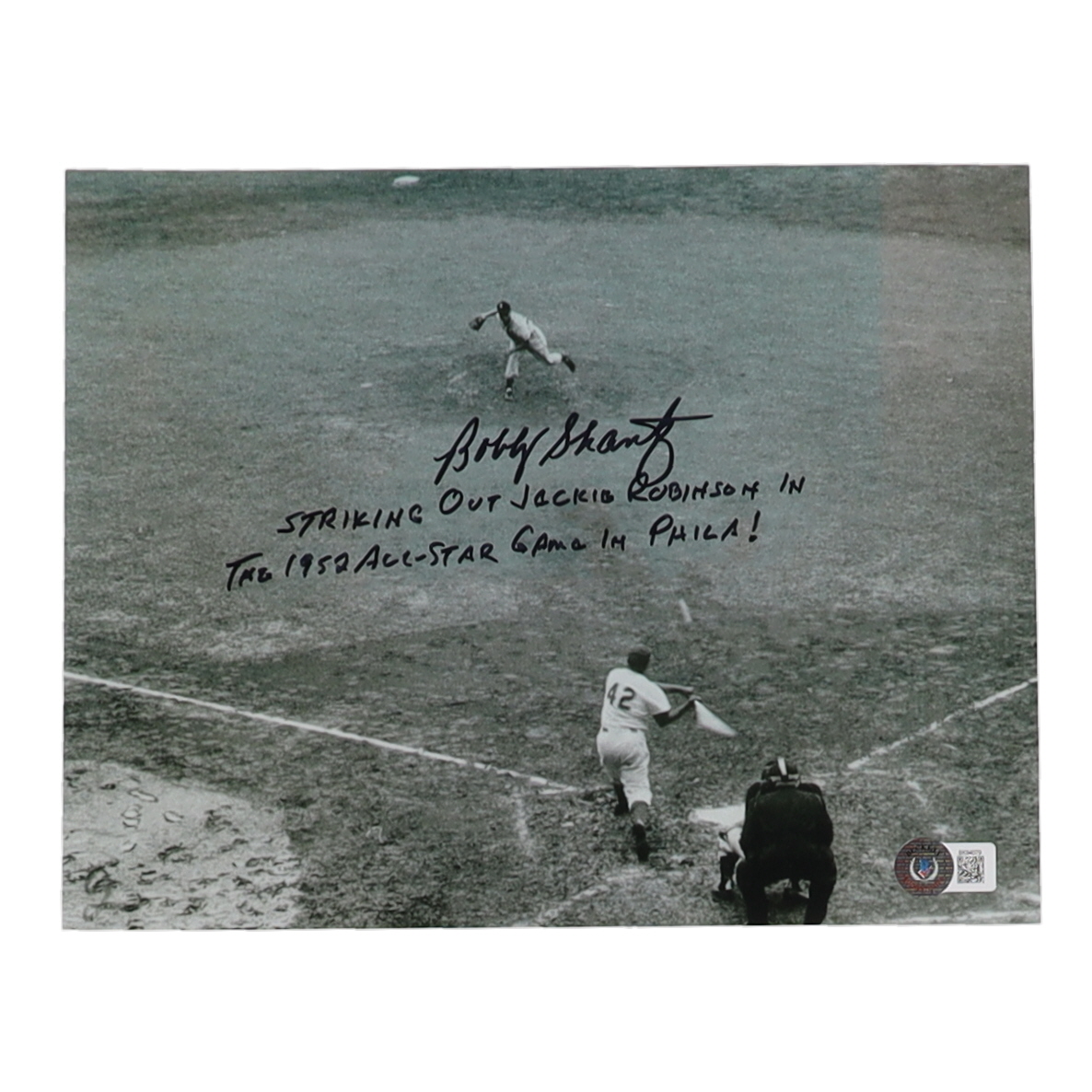 Bobby Shantz Signed All-Star Game 8x10 Photo Inscribed "Striking Out Jackie Robinson In The 1952 All-Star Game in Phila!" (Beckett) at PristineAuction.com Bobby Shantz Signed All-Star Game 8x10 Photo Inscribed "Striking Out Jackie Robinson In The 1952 All-Star Game in Phila!" (Beckett) at PristineAuction.com