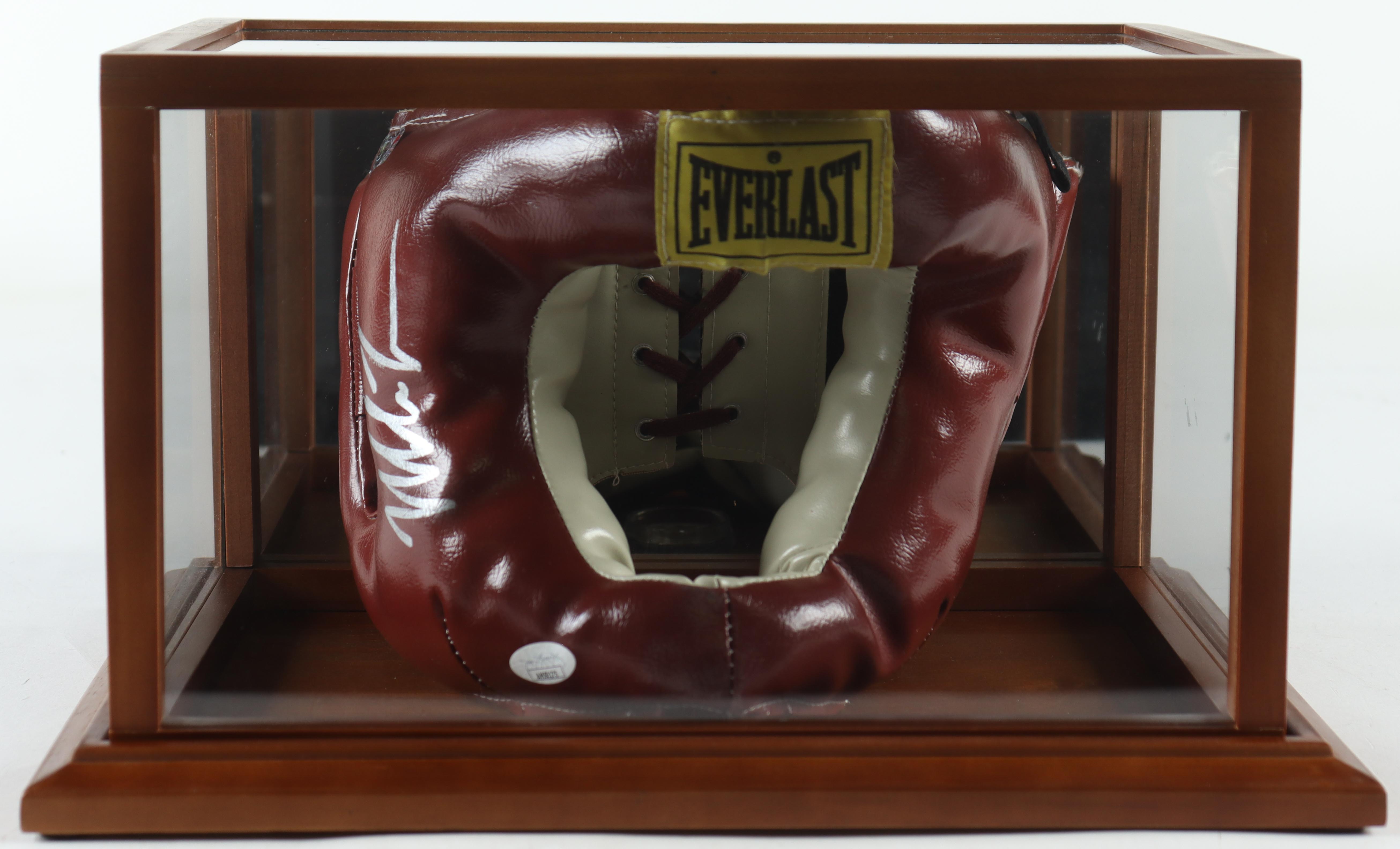 Mike Tyson Signed Everlast Professional Leather Boxing Face Guard with Display Case (JSA & Tyson) at PristineAuction.com Mike Tyson Signed Everlast Professional Leather Boxing Face Guard with Display Case (JSA & Tyson) at PristineAuction.com