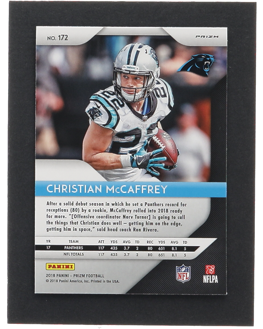 Christian McCaffrey 2018 Panini Prizm Prizms Red White and Blue #172 at PristineAuction.com Christian McCaffrey 2018 Panini Prizm Prizms Red White and Blue #172 at PristineAuction.com