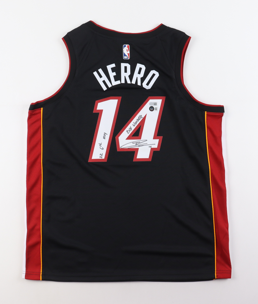Tyler Herro Signed Heat Jersey Inscribed "Boy Wonder" & "22 6th MOY" (Beckett & USA SM) at PristineAuction.com Tyler Herro Signed Heat Jersey Inscribed "Boy Wonder" & "22 6th MOY" (Beckett & USA SM) at PristineAuction.com