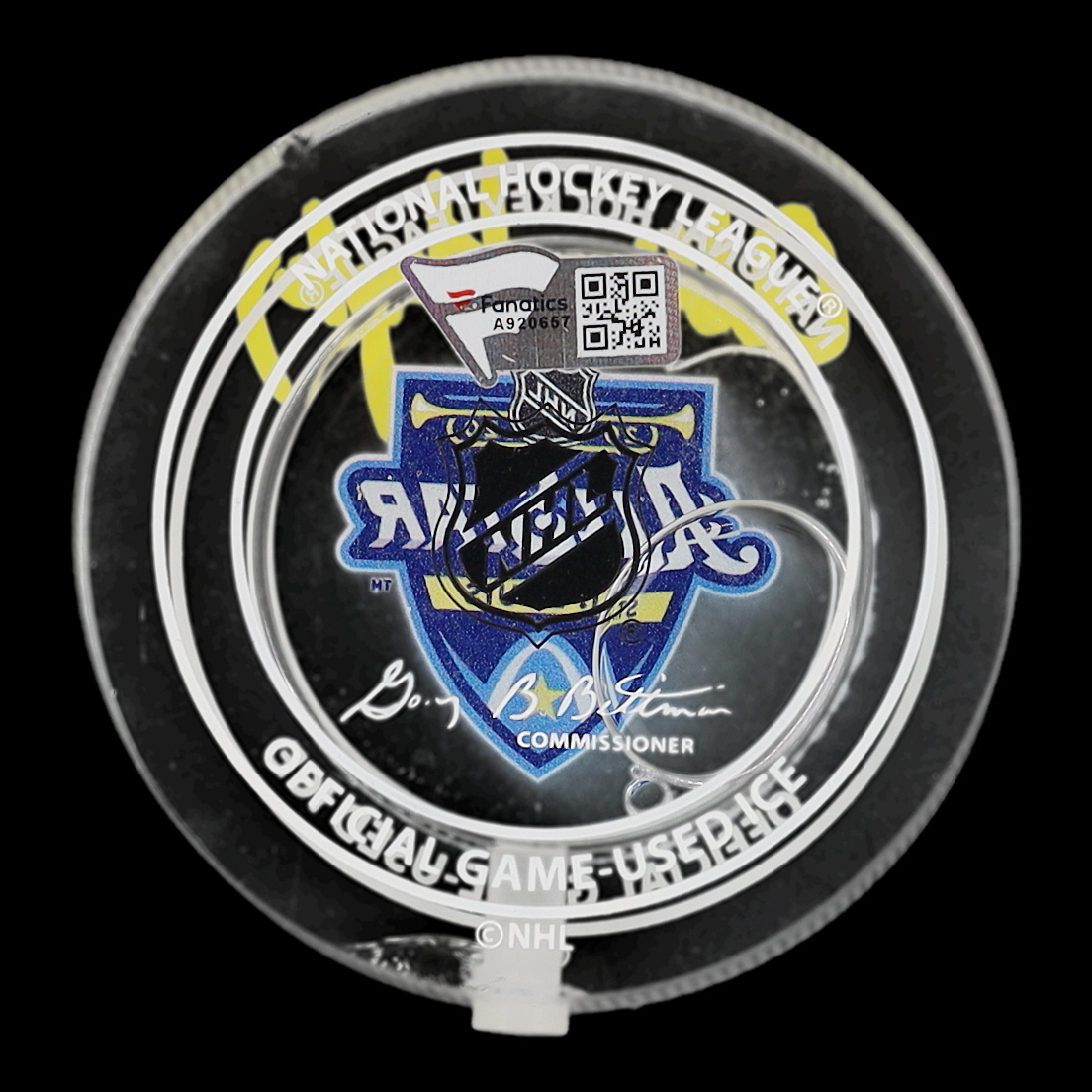 Quinn Hughes Signed 2020 All-Star Game Logo Glass Hockey Puck with Game-Used Ice Water (Fanatics) at PristineAuction.com Quinn Hughes Signed 2020 All-Star Game Logo Glass Hockey Puck with Game-Used Ice Water (Fanatics) at PristineAuction.com