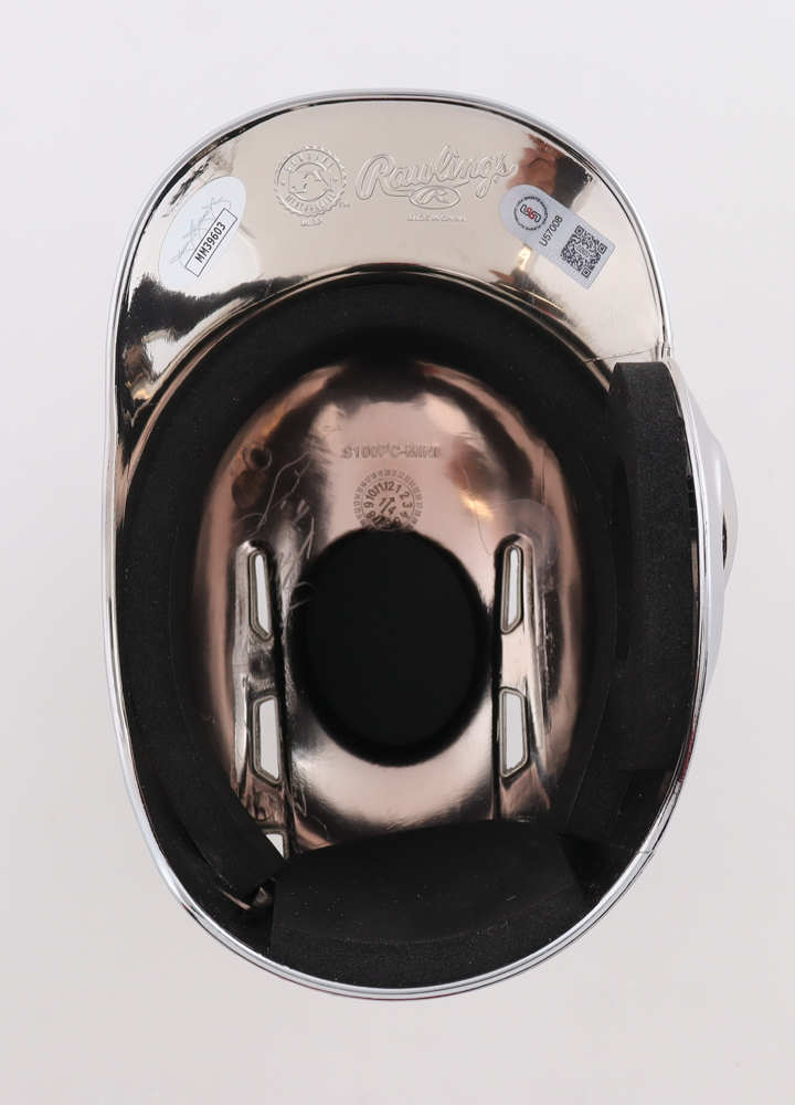 Miguel Andujar Signed Yankees Chrome Batting Mini Helmet (JSA & USA SM) at PristineAuction.com Miguel Andujar Signed Yankees Chrome Batting Mini Helmet (JSA & USA SM) at PristineAuction.com