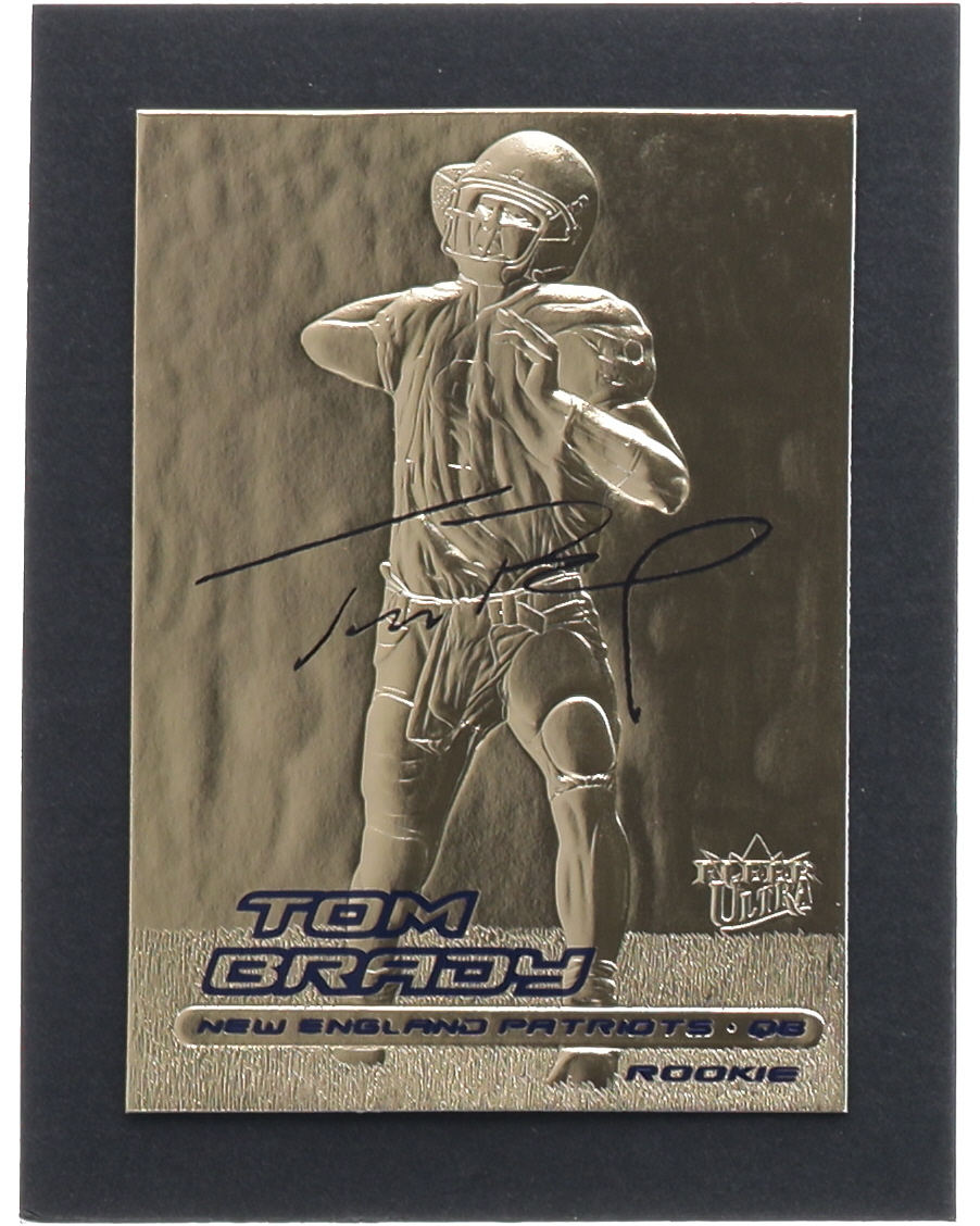 Tom Brady 2000 Fleer Ultra Blue Metallic Signature Series 23Kt Gold RC at PristineAuction.com Tom Brady 2000 Fleer Ultra Blue Metallic Signature Series 23Kt Gold RC at PristineAuction.com