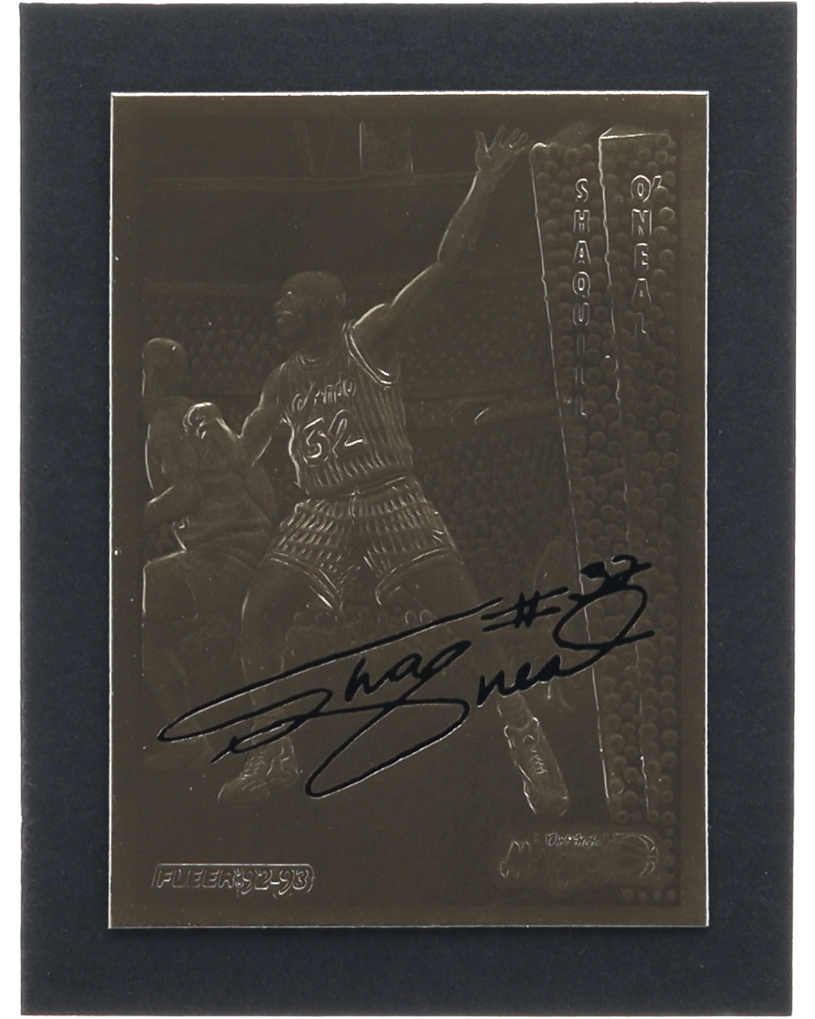 Shaquille O'Neal 1996-97 Fleer Signature Series 23Kt Gold Card at PristineAuction.com Shaquille O'Neal 1996-97 Fleer Signature Series 23Kt Gold Card at PristineAuction.com