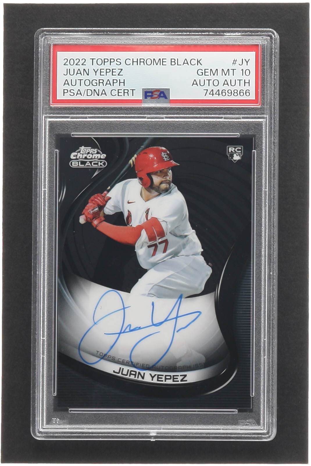 Juan Yepez 2022 Topps Chrome Black Autographs #CBAJY RC (PSA 10) at PristineAuction.com Juan Yepez 2022 Topps Chrome Black Autographs #CBAJY RC (PSA 10) at PristineAuction.com