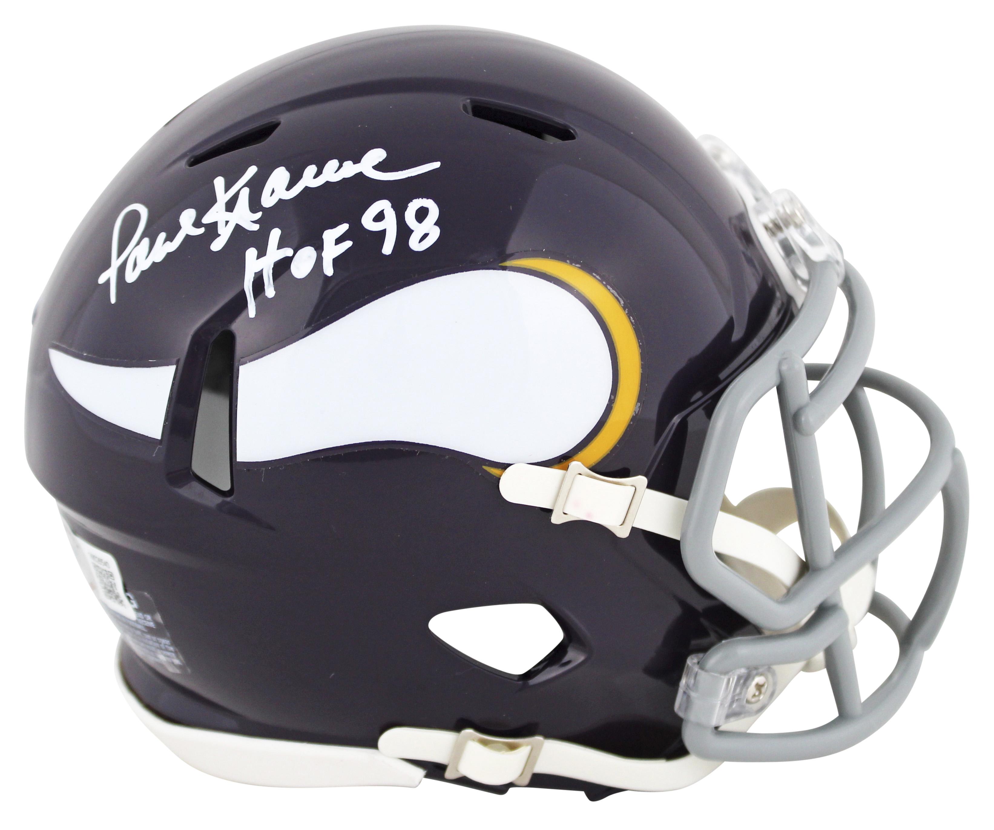 Paul Krause Signed Vikings Speed Mini Helmet Inscribed "HOF 98" (Beckett) at PristineAuction.com Paul Krause Signed Vikings Speed Mini Helmet Inscribed "HOF 98" (Beckett) at PristineAuction.com