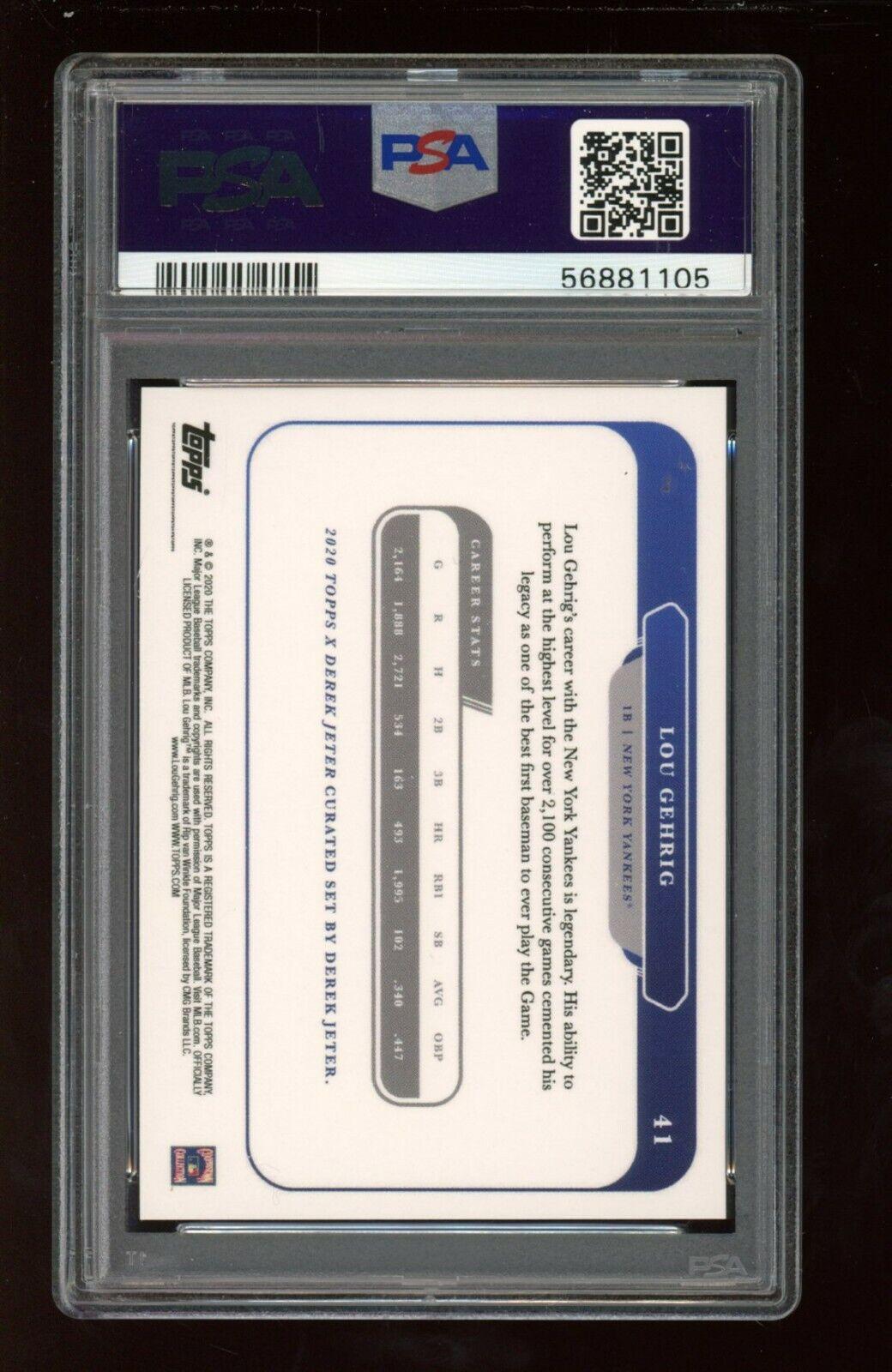 Lou Gehrig 2020 Topps X Derek Jeter #41 (PSA 9) at PristineAuction.com Lou Gehrig 2020 Topps X Derek Jeter #41 (PSA 9) at PristineAuction.com