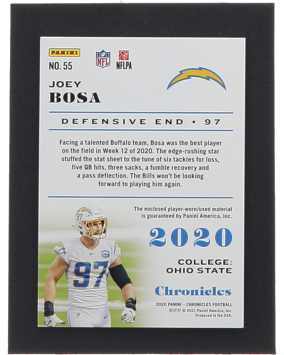 Joey Bosa 2020 Panini Chronicles Jerseys #55 #080/299 at PristineAuction.com Joey Bosa 2020 Panini Chronicles Jerseys #55 #080/299 at PristineAuction.com