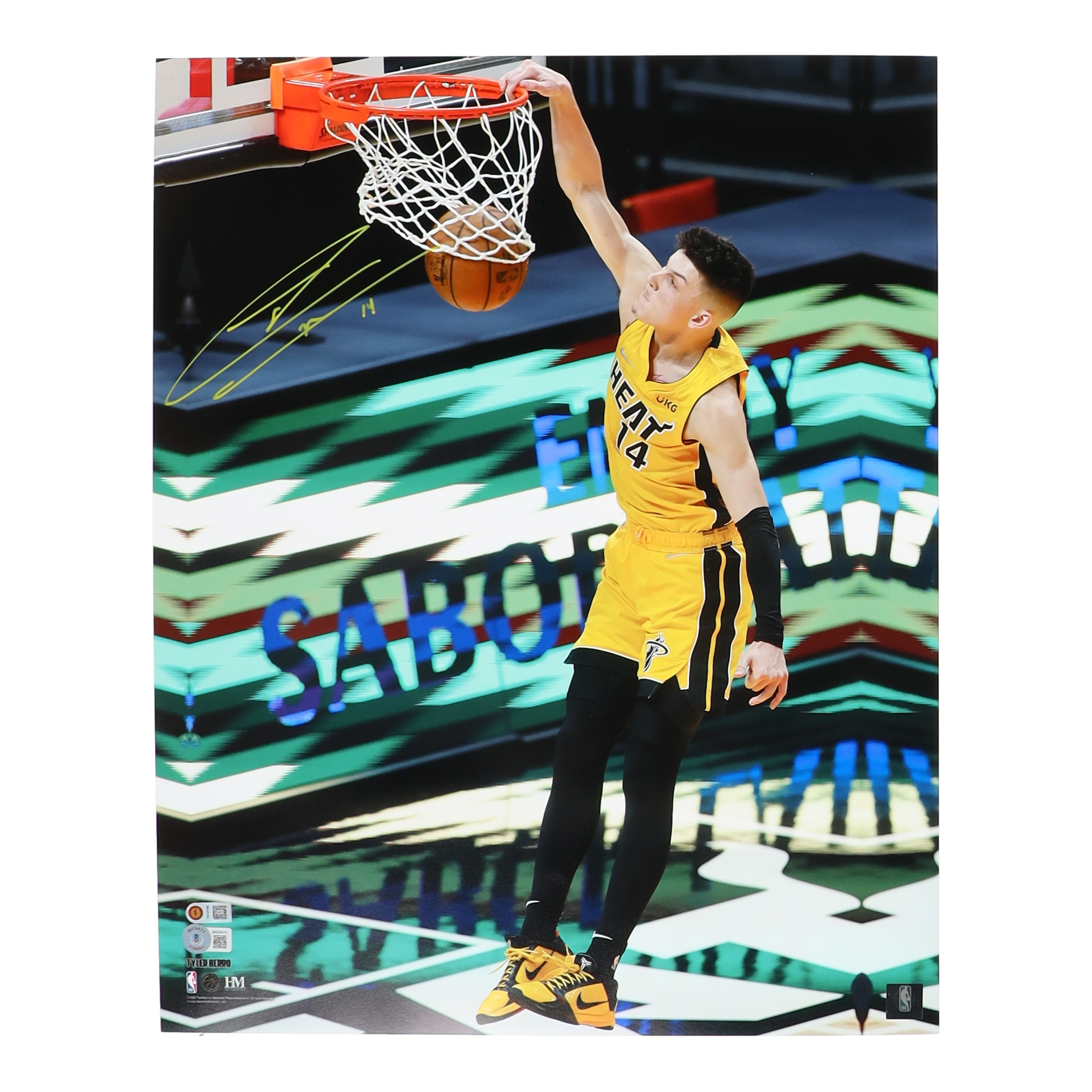 Tyler Herro Signed Heat 16x20 Photo (Beckett & Herro) at PristineAuction.com Tyler Herro Signed Heat 16x20 Photo (Beckett & Herro) at PristineAuction.com