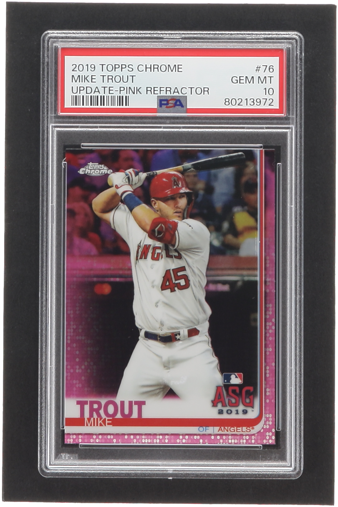 Mike Trout 2019 Topps Chrome Update Pink Refractors #76 AS (PSA 10) at PristineAuction.com Mike Trout 2019 Topps Chrome Update Pink Refractors #76 AS (PSA 10) at PristineAuction.com