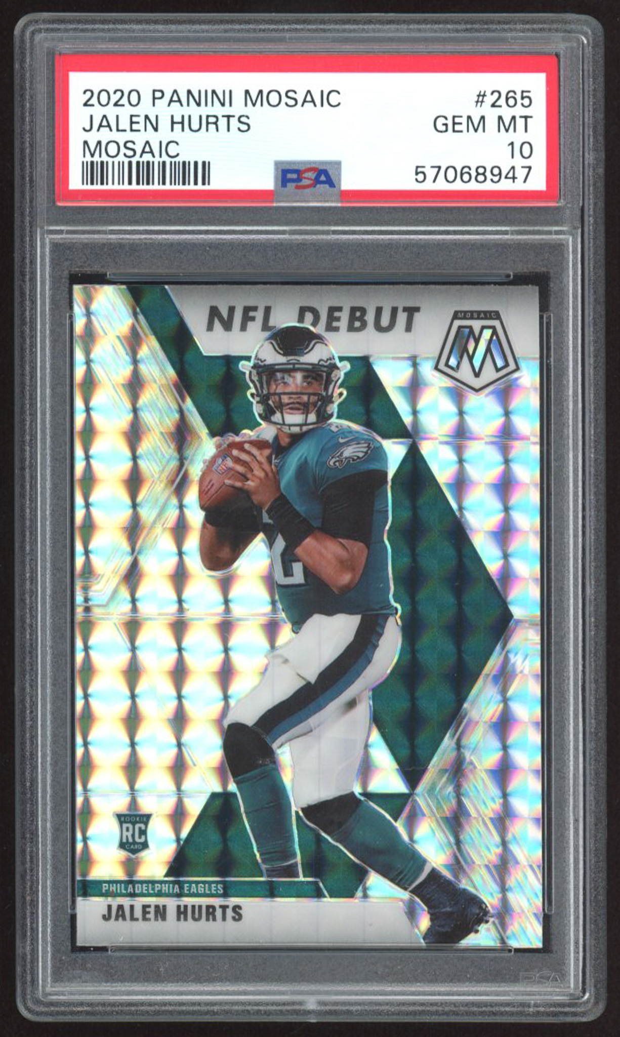Jalen Hurts 2020 Panini Mosaic Mosaic #265 DEB RC (PSA 10) at PristineAuction.com Jalen Hurts 2020 Panini Mosaic Mosaic #265 DEB RC (PSA 10) at PristineAuction.com