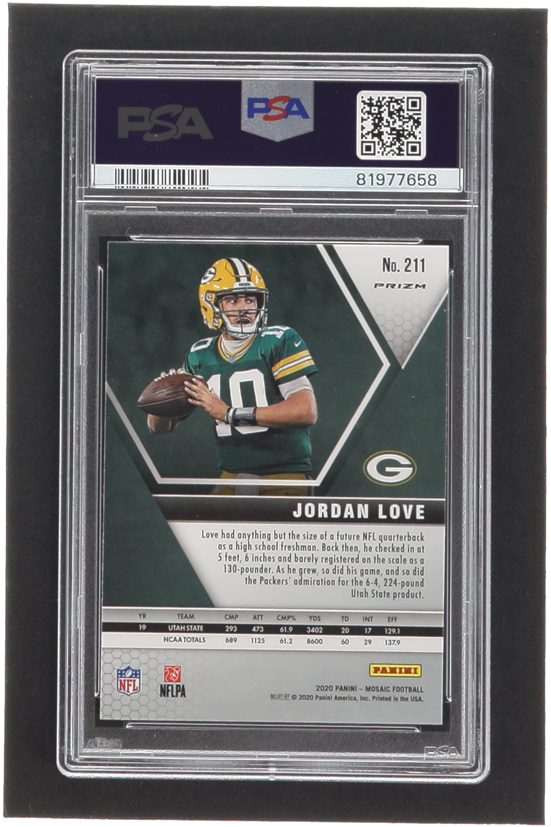 Jordan Love 2020 Panini Mosaic Mosaic Camo Pink #211 RC (PSA 10) at PristineAuction.com Jordan Love 2020 Panini Mosaic Mosaic Camo Pink #211 RC (PSA 10) at PristineAuction.com