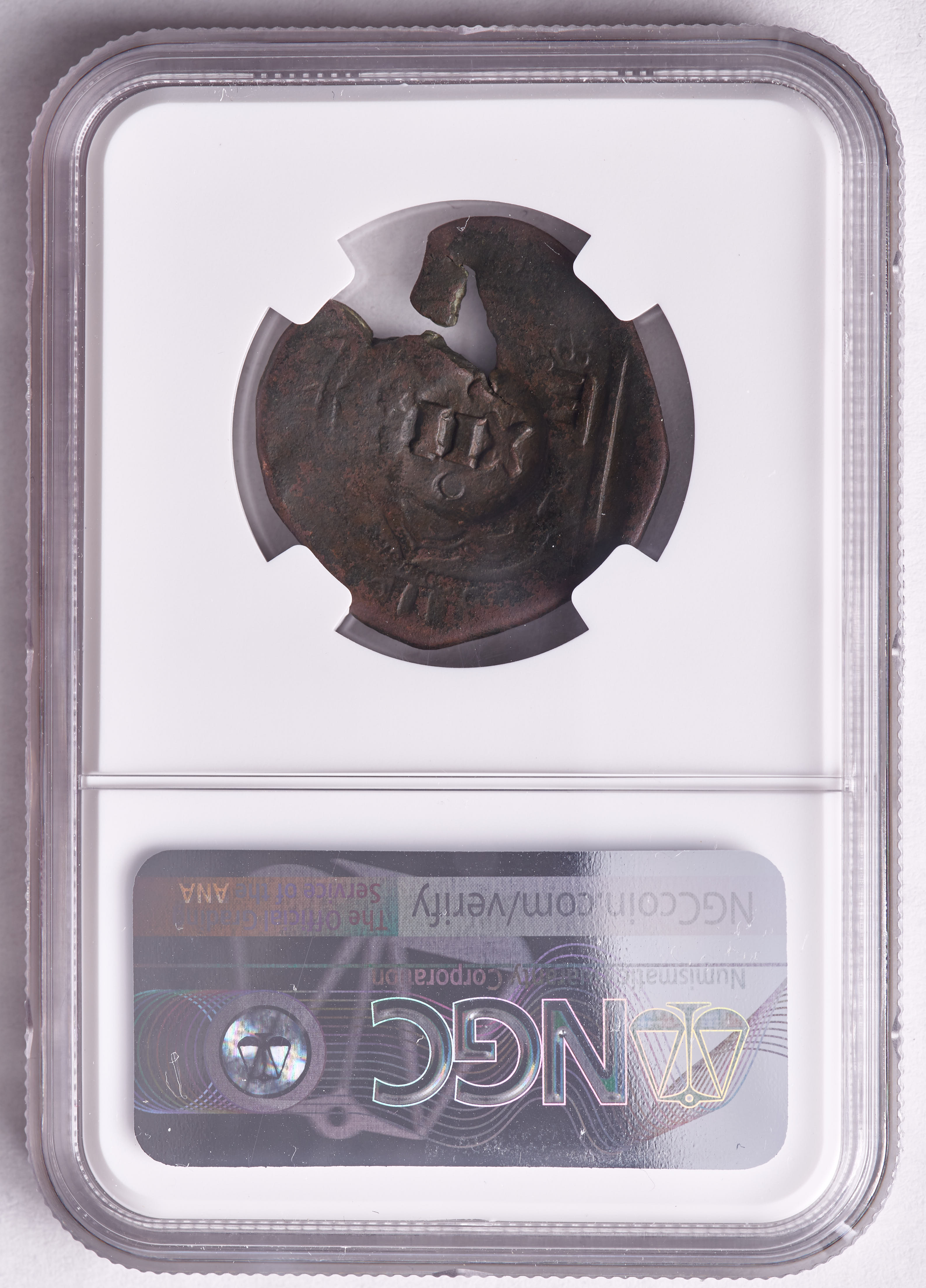 1636 Philip IV Spain 12 Maravedis Counterstamped "Pirate Cob" Coin (NGC VF Details) at PristineAuction.com 1636 Philip IV Spain 12 Maravedis Counterstamped "Pirate Cob" Coin (NGC VF Details) at PristineAuction.com