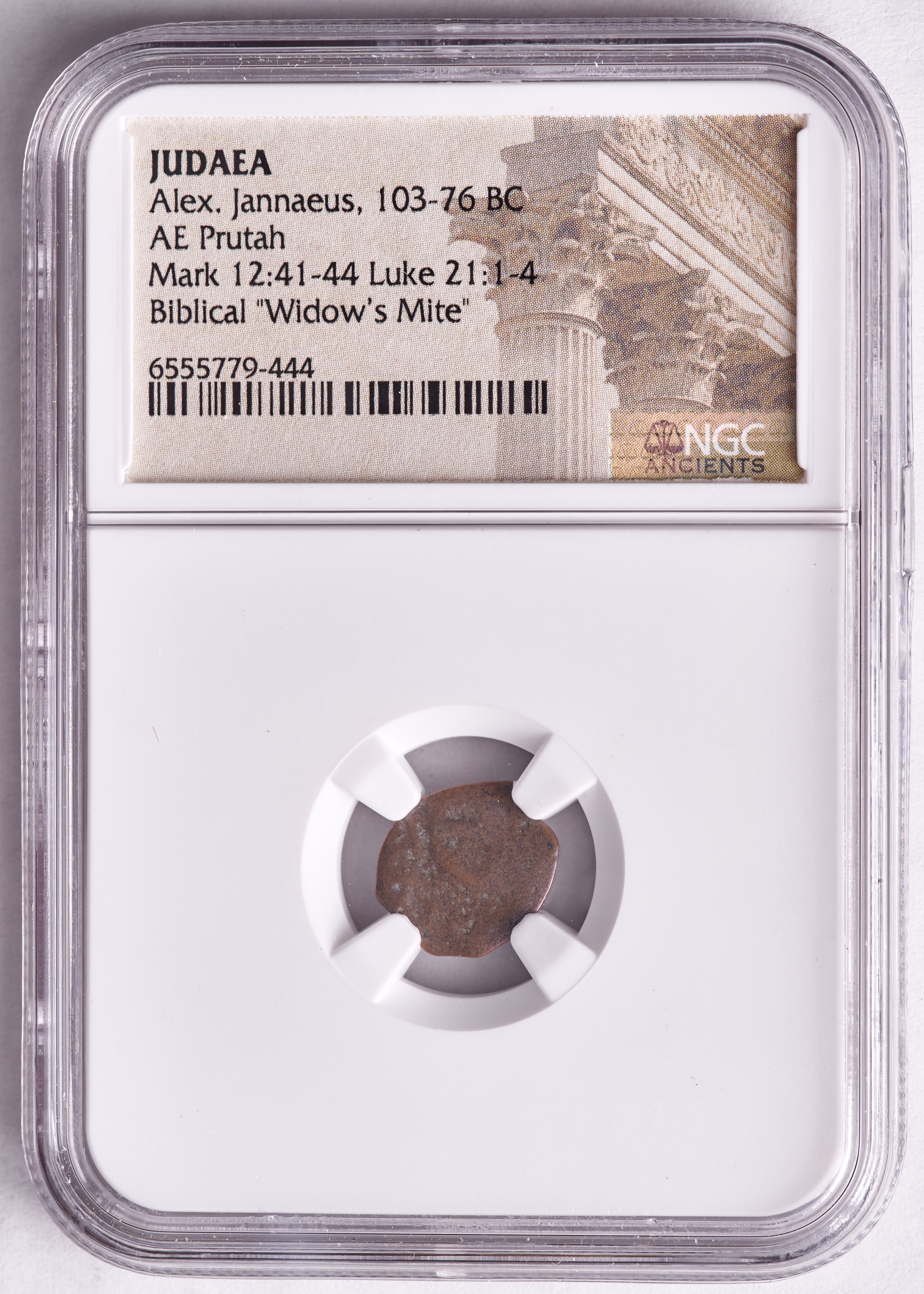 "Widow's Mite" Rare Certified Biblical 2000 Year Old Coin From The Holy Land (NGC) at PristineAuction.com "Widow's Mite" Rare Certified Biblical 2000 Year Old Coin From The Holy Land (NGC) at PristineAuction.com