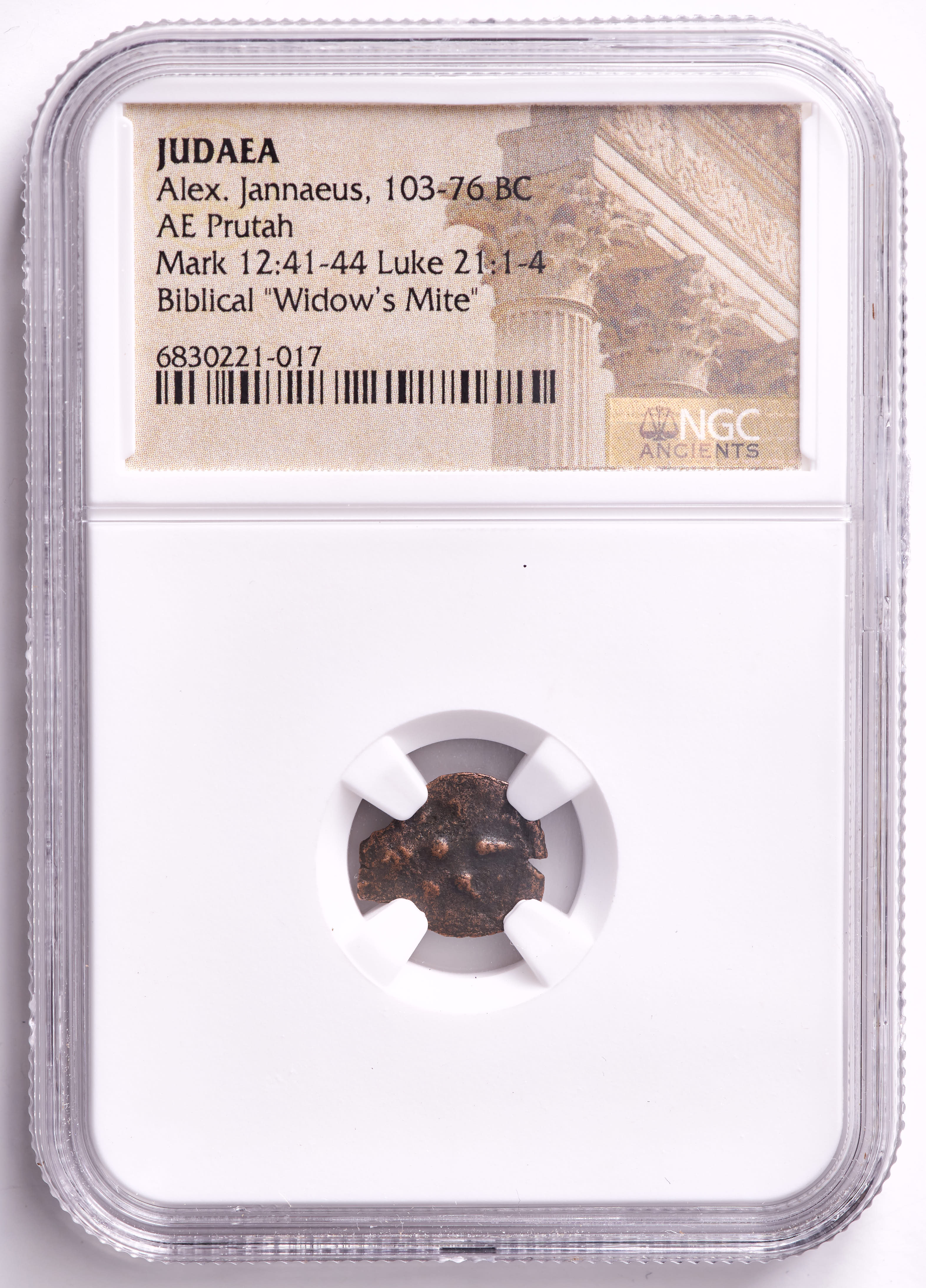 "Widow's Mite" Rare Certified Biblical 2000 Year Old Coin From The Holy Land (NGC) at PristineAuction.com "Widow's Mite" Rare Certified Biblical 2000 Year Old Coin From The Holy Land (NGC) at PristineAuction.com