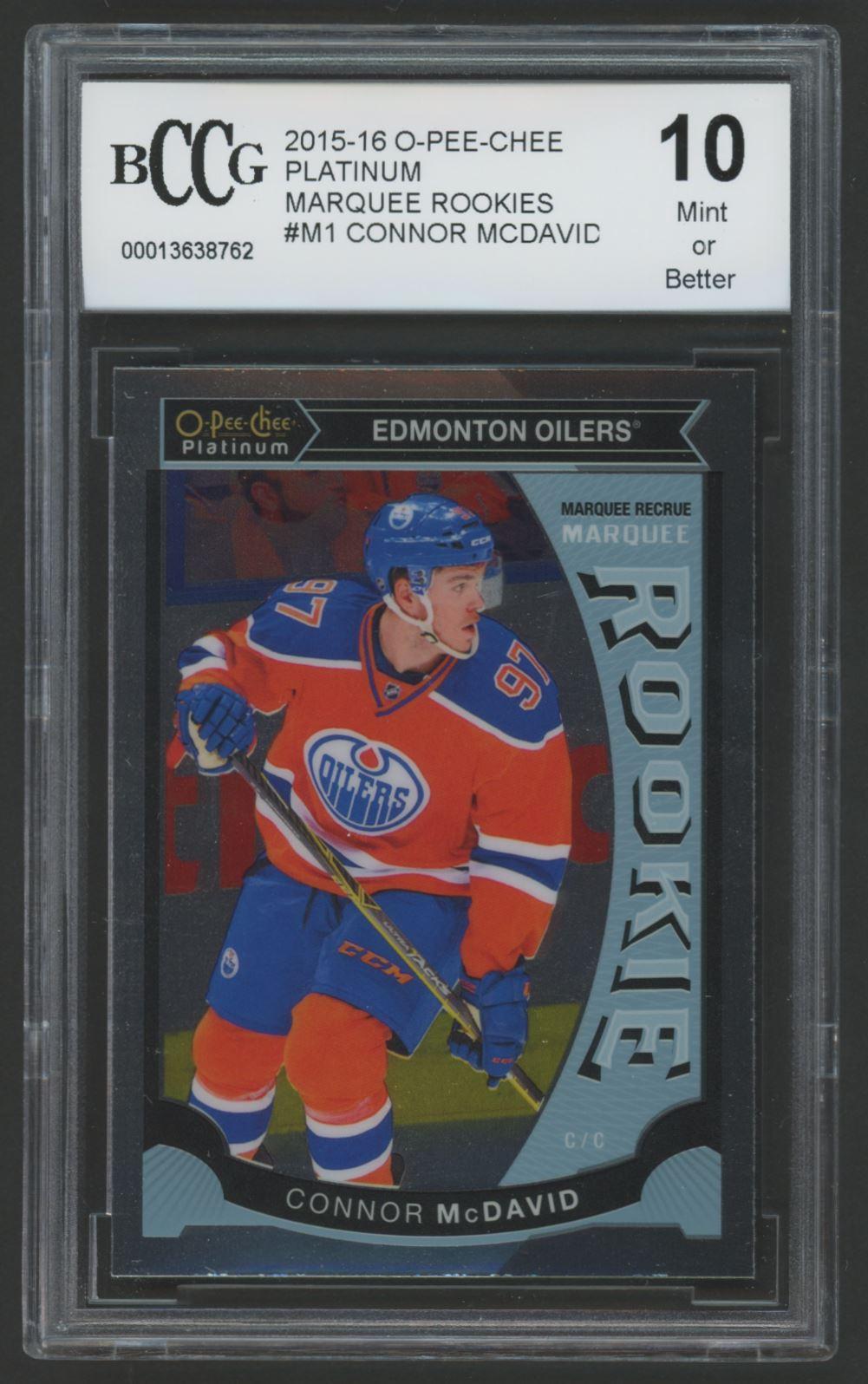 Connor McDavid 2015-16 O-Pee-Chee Platinum Marquee Rookies #M1 (BCCG 10) at PristineAuction.com Connor McDavid 2015-16 O-Pee-Chee Platinum Marquee Rookies #M1 (BCCG 10) at PristineAuction.com