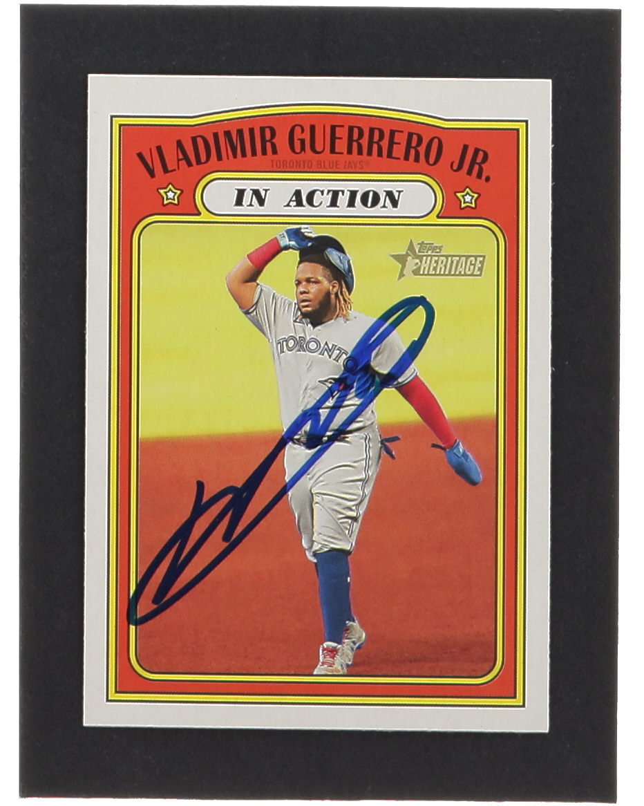Vladimir Guerrero Jr. Signed 2021 Topps Heritage #194 IA (Beckett) at PristineAuction.com Vladimir Guerrero Jr. Signed 2021 Topps Heritage #194 IA (Beckett) at PristineAuction.com