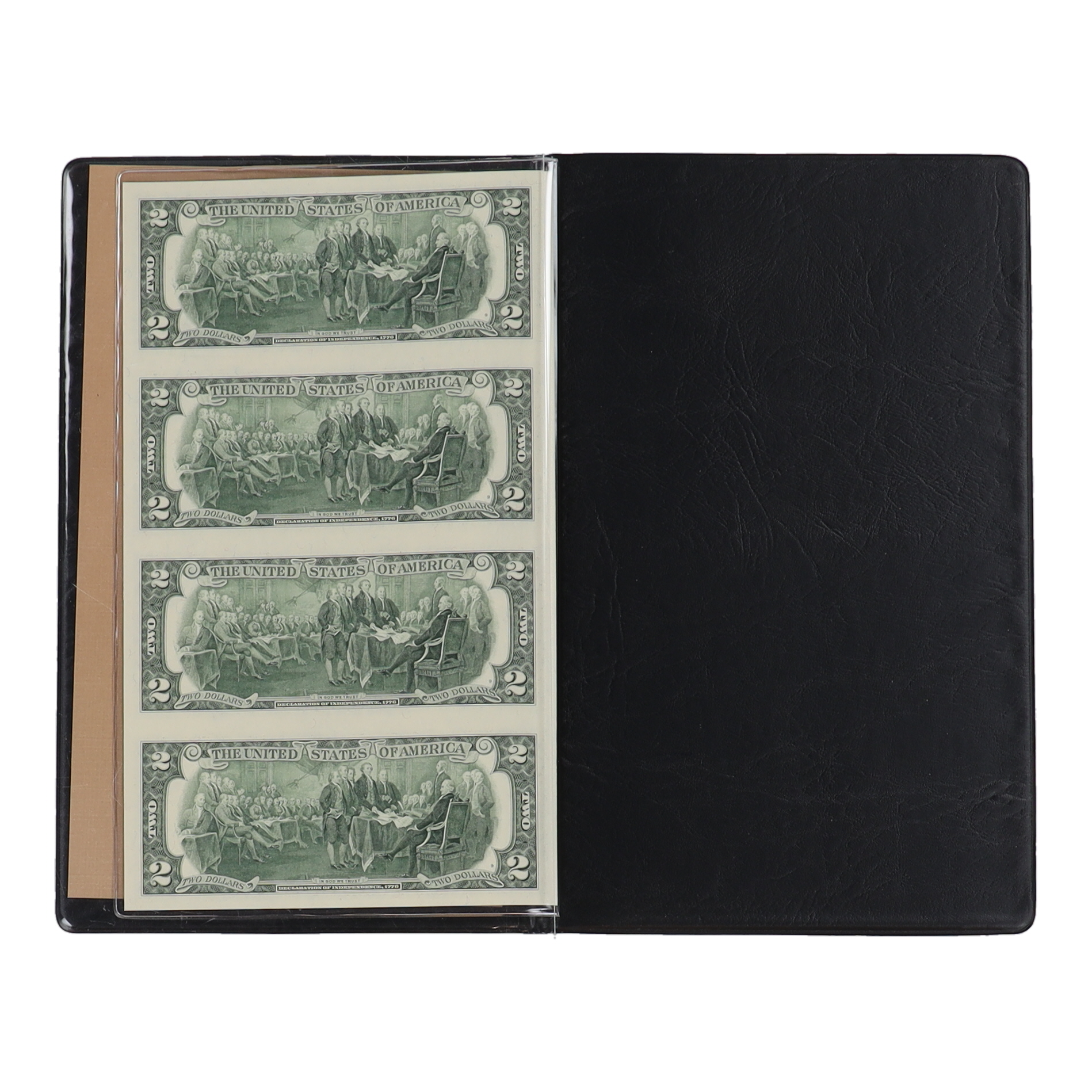 Set of (4) Uncut 2003 $2 Two-Dollar U.S. Bills Sheet with Presentation Folder at PristineAuction.com Set of (4) Uncut 2003 $2 Two-Dollar U.S. Bills Sheet with Presentation Folder at PristineAuction.com